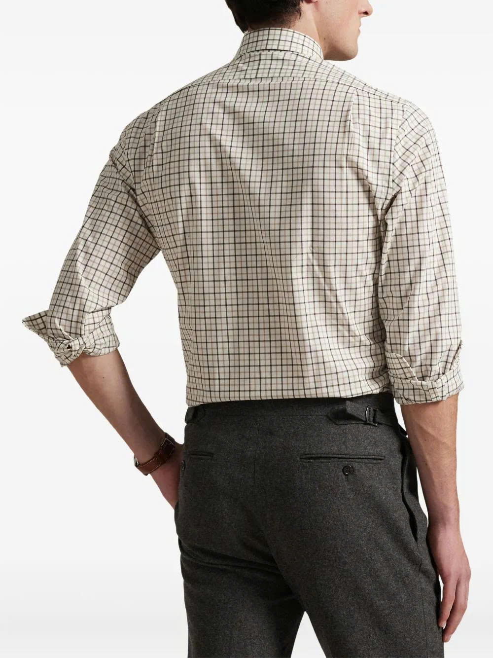 Sơ mi dài tay ralph lauren brown multi