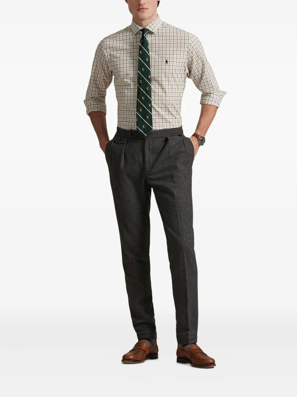 Sơ mi dài tay ralph lauren brown multi