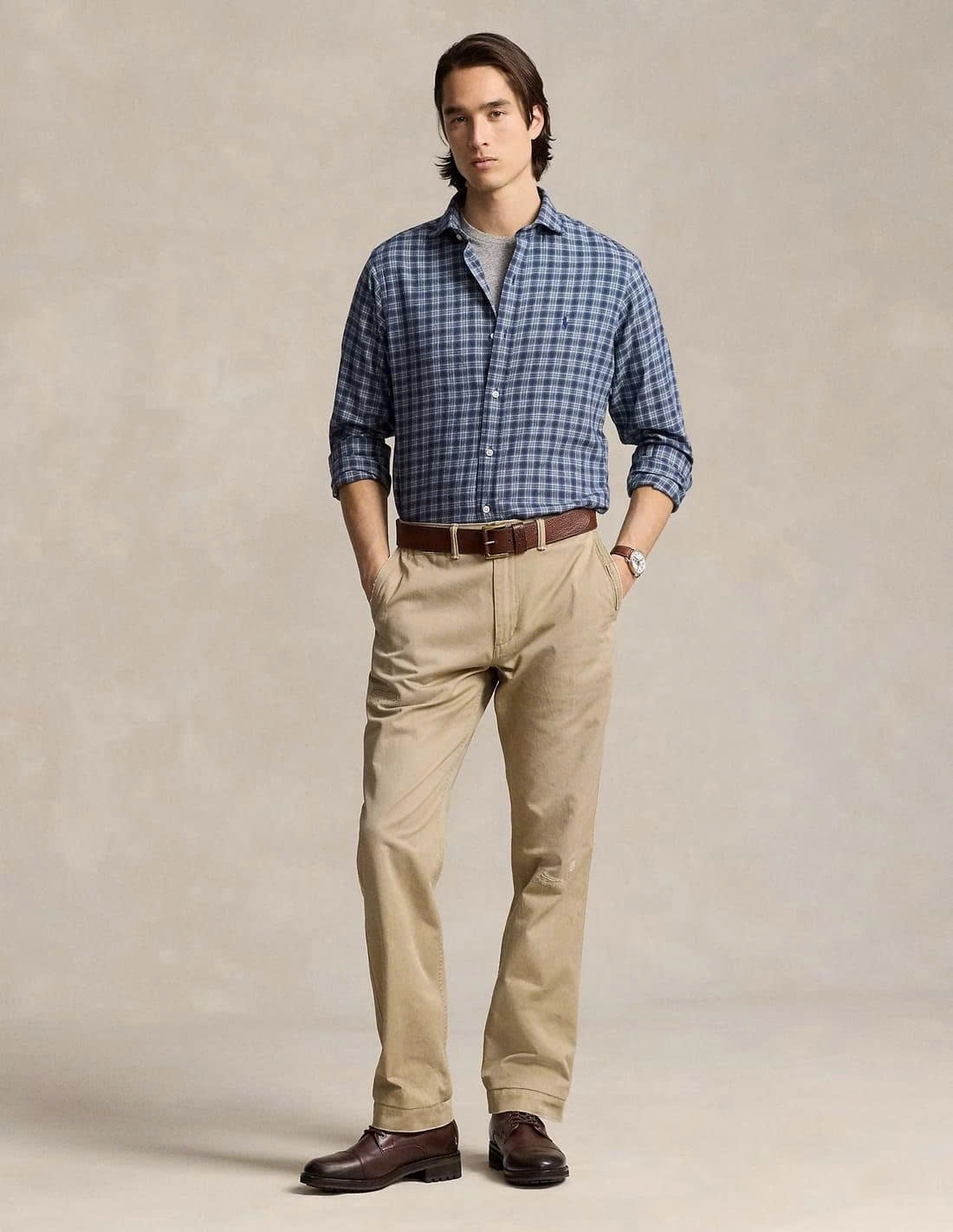 Sơ mi dài tay ralph lauren navy blue