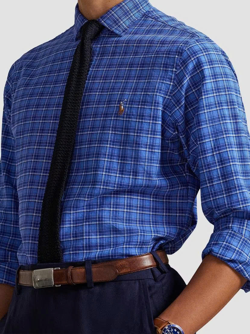 Sơ mi dài tay polo ralph blue multi