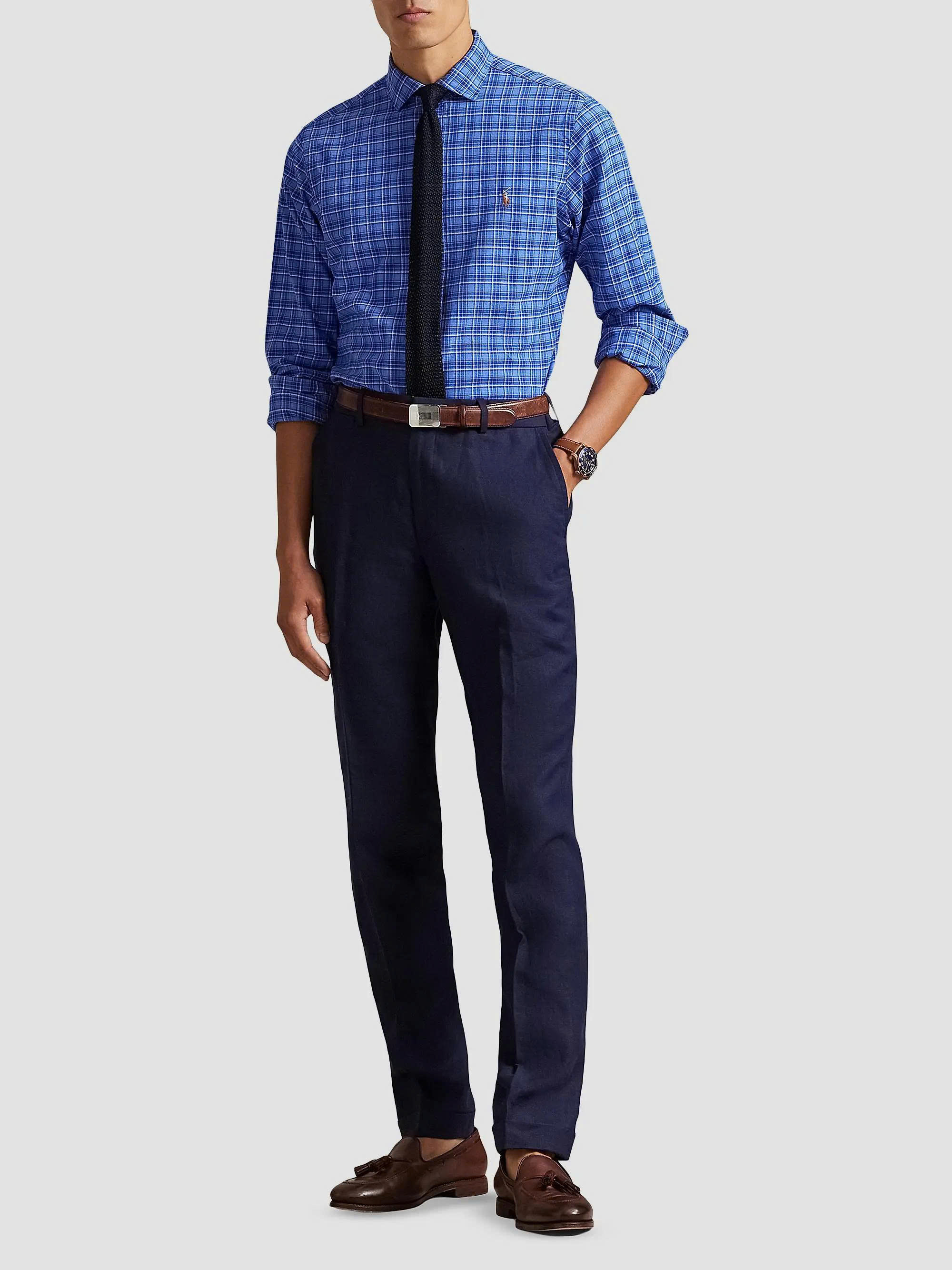 Sơ mi dài tay polo ralph blue multi