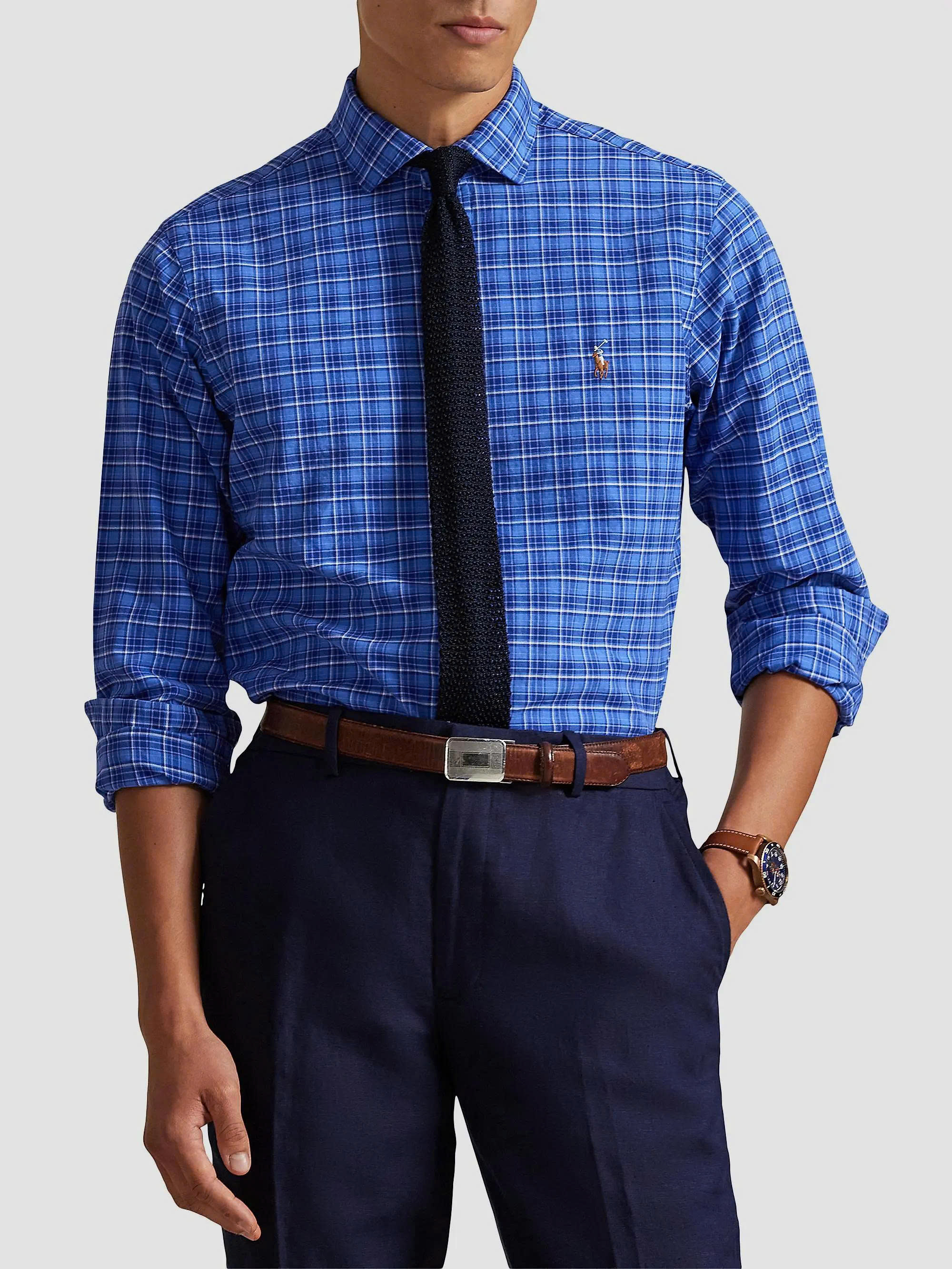 Sơ mi dài tay polo ralph blue multi