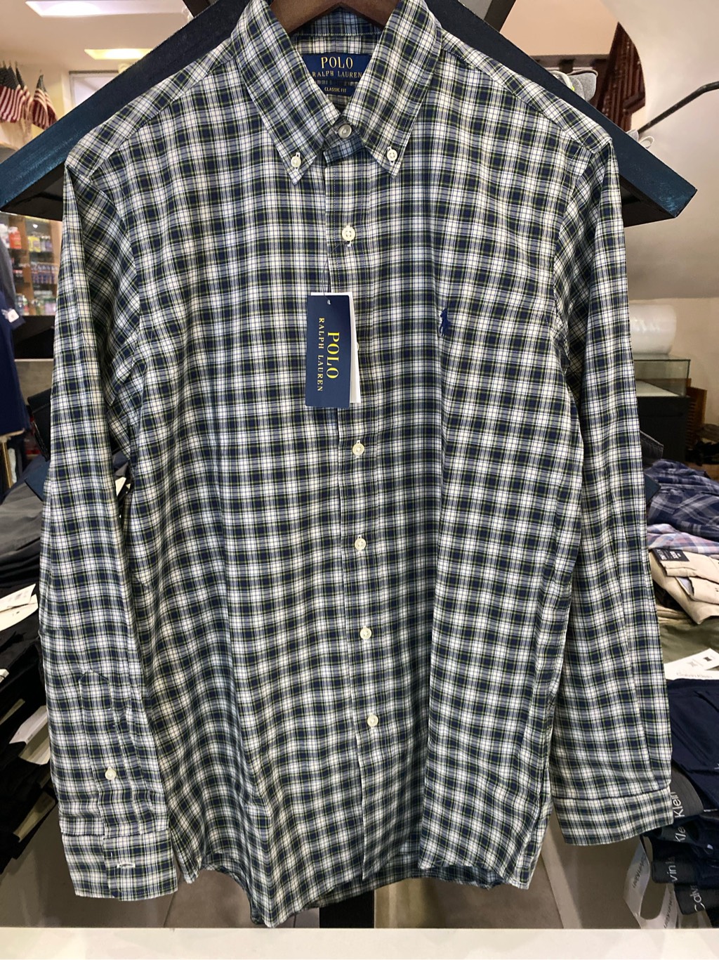 Sơ mi dài tay ralph lauren blue green