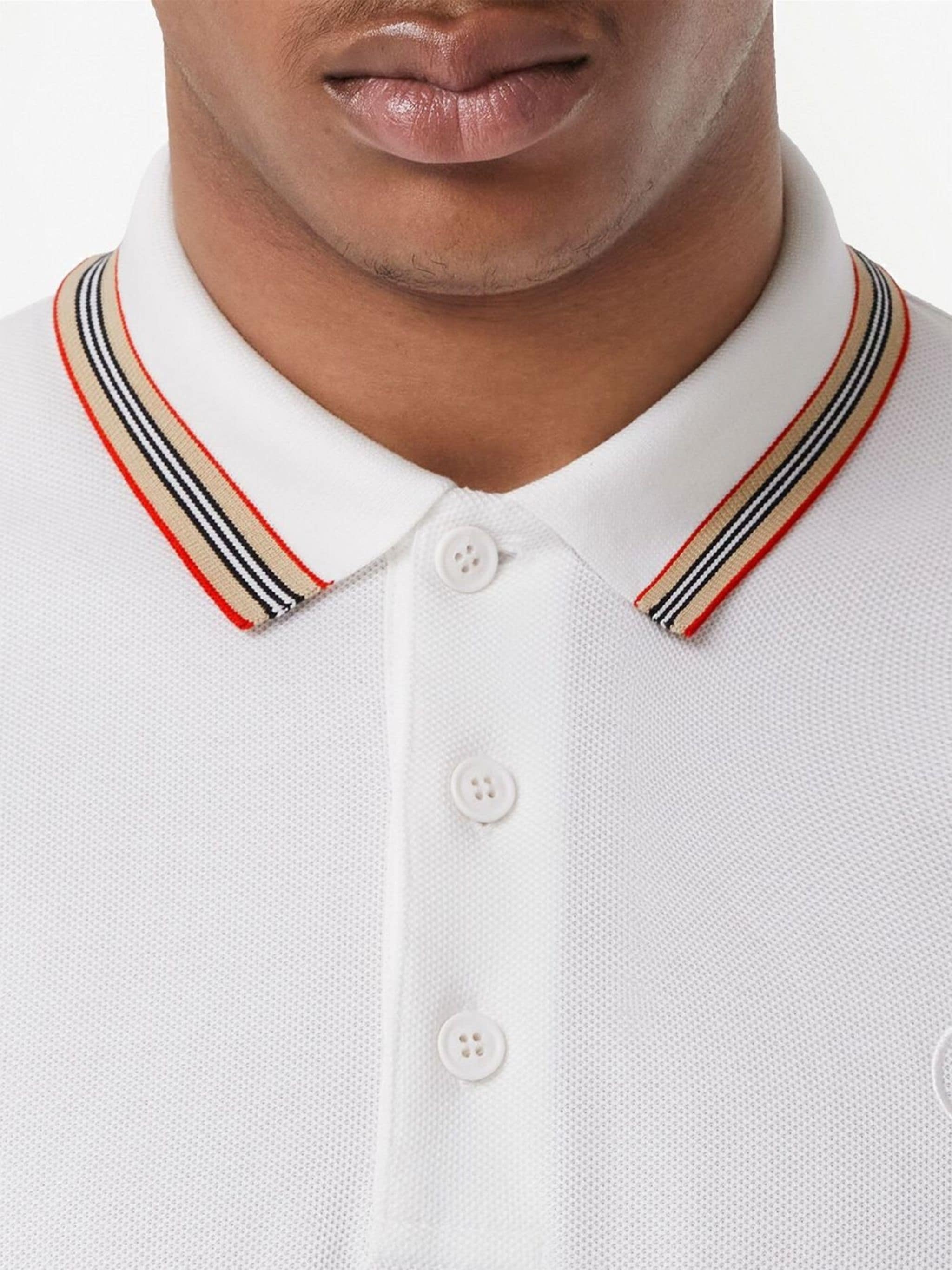 Polo-Shirt Burberry 'Pierson' TB Collar - White