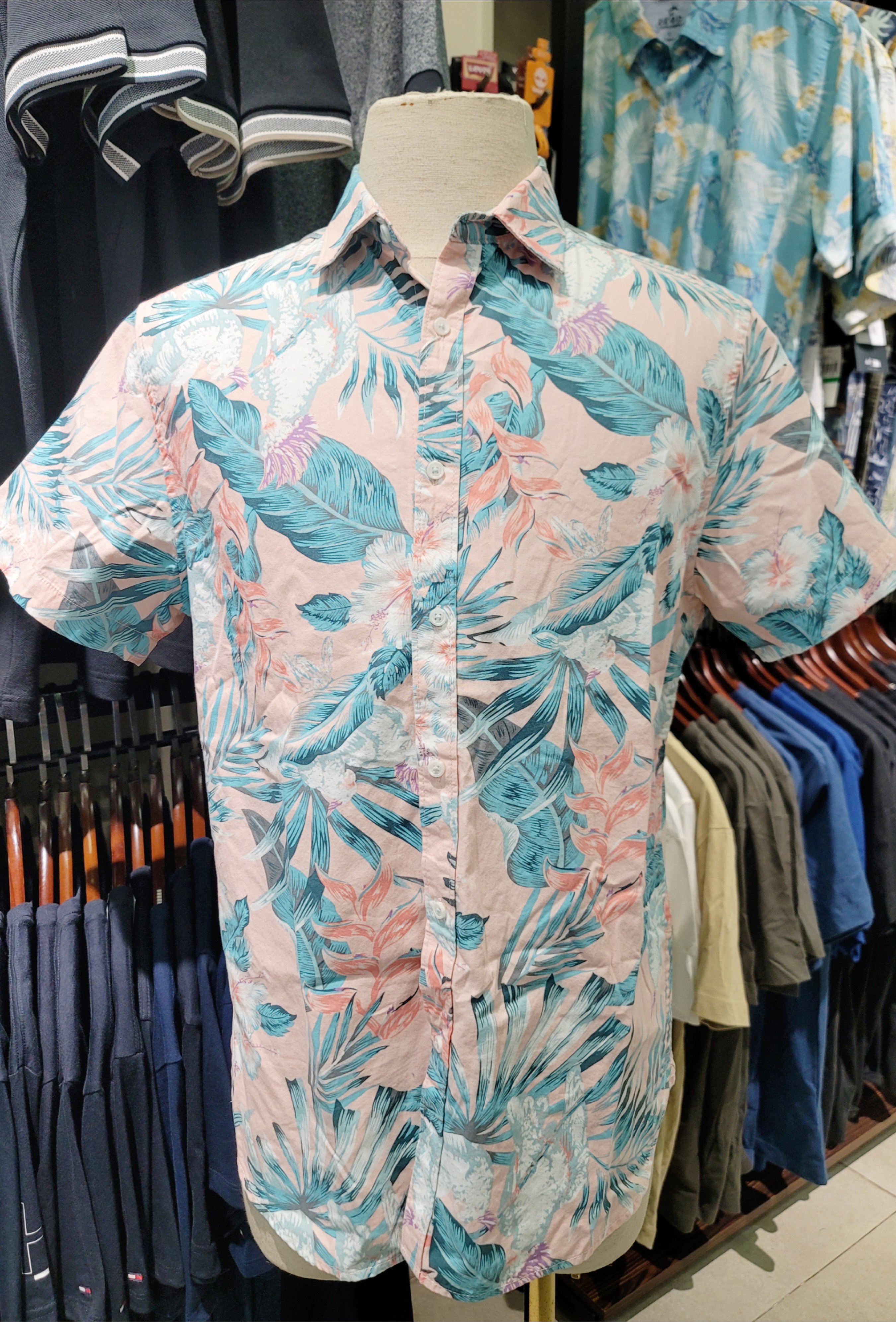 Sơ mi cộc tay Denim & Flower Pink