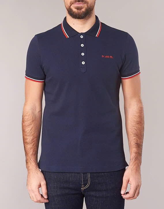 Polo Diesel Tipped Polo Shirt - Navy