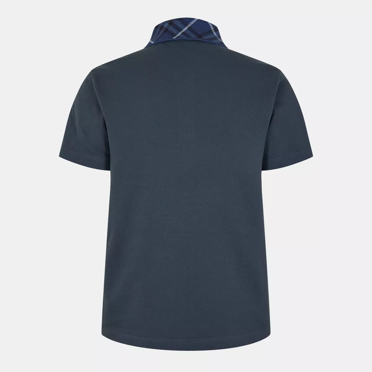 Polo-Shirt Burberry Check Collar Cotton - Navy
