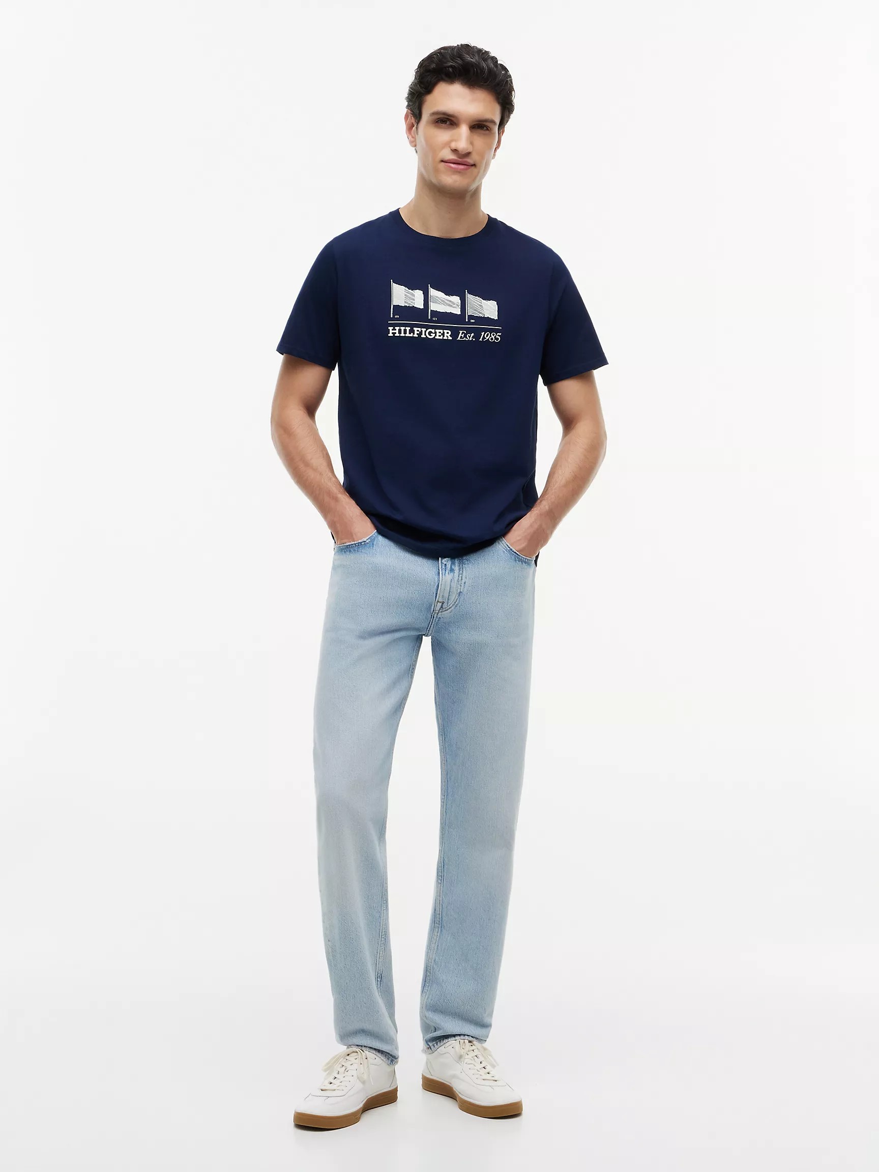 Áo Thun Tommy Hilfiger Multi-Flag Logo - Navy