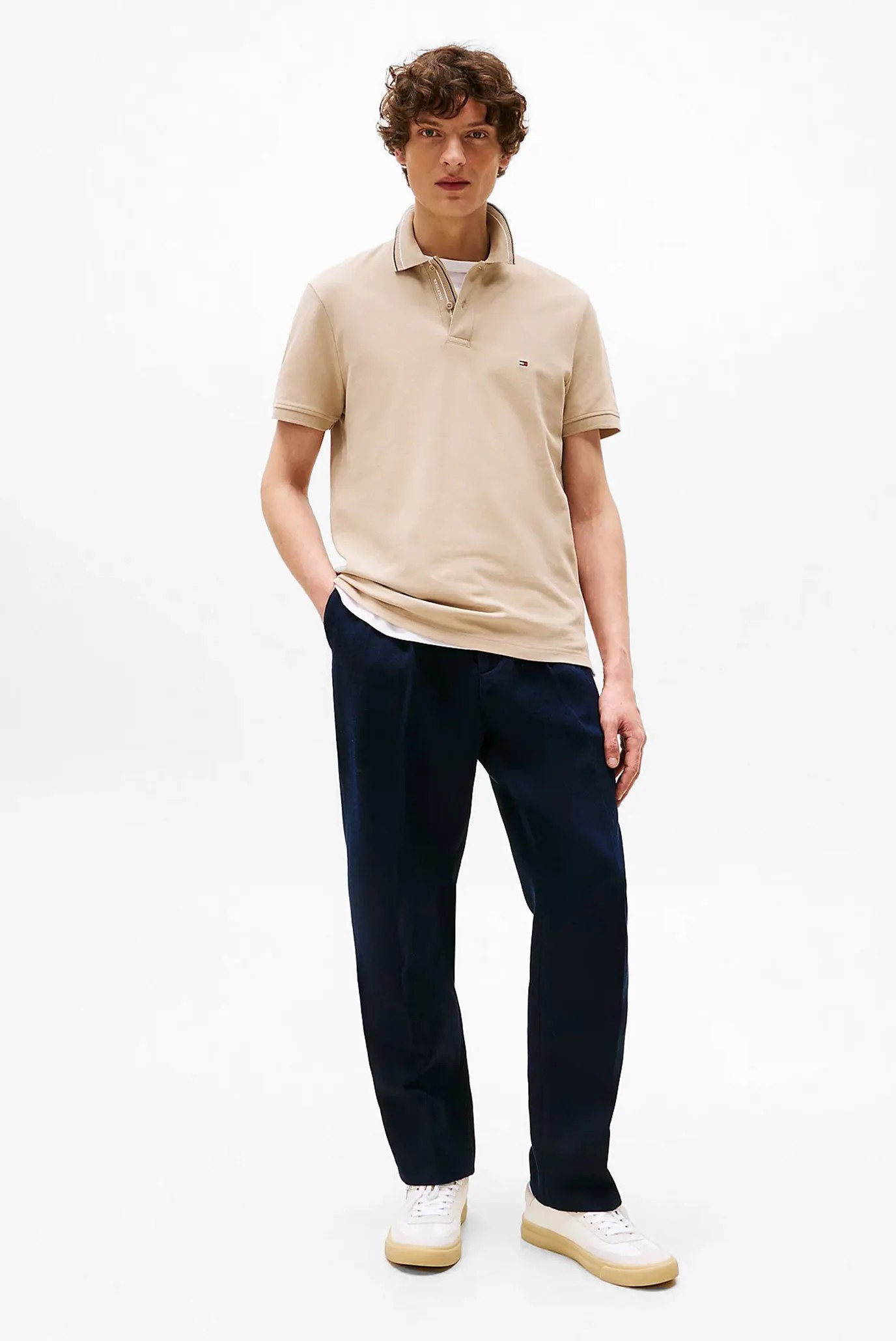 Polo Tommy Hilfiger Regular Fit Tipped Collar - Sandalwood