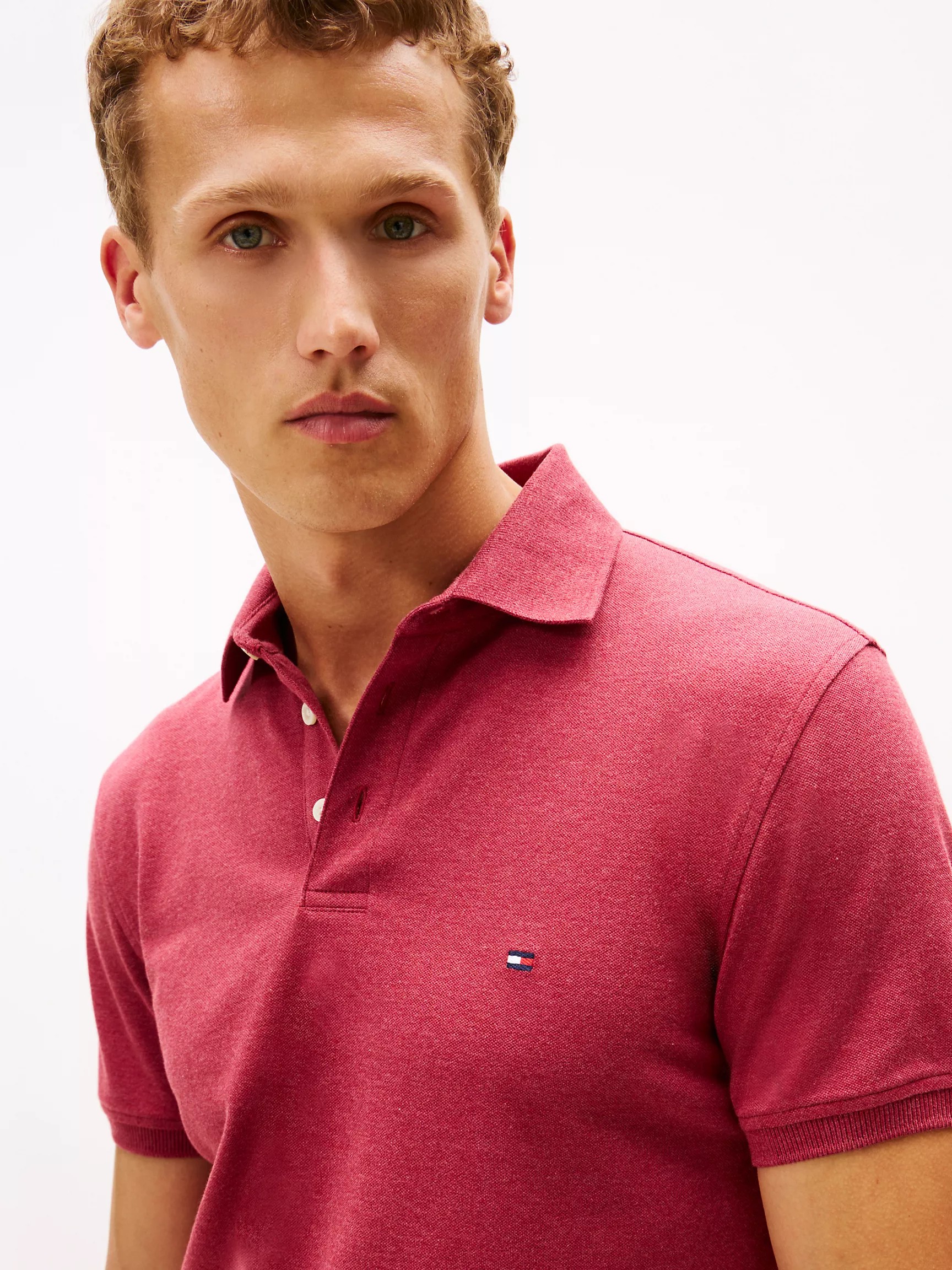 Polo Tommy Hilfiger Slim Fit Stretch Pique - Red Heather