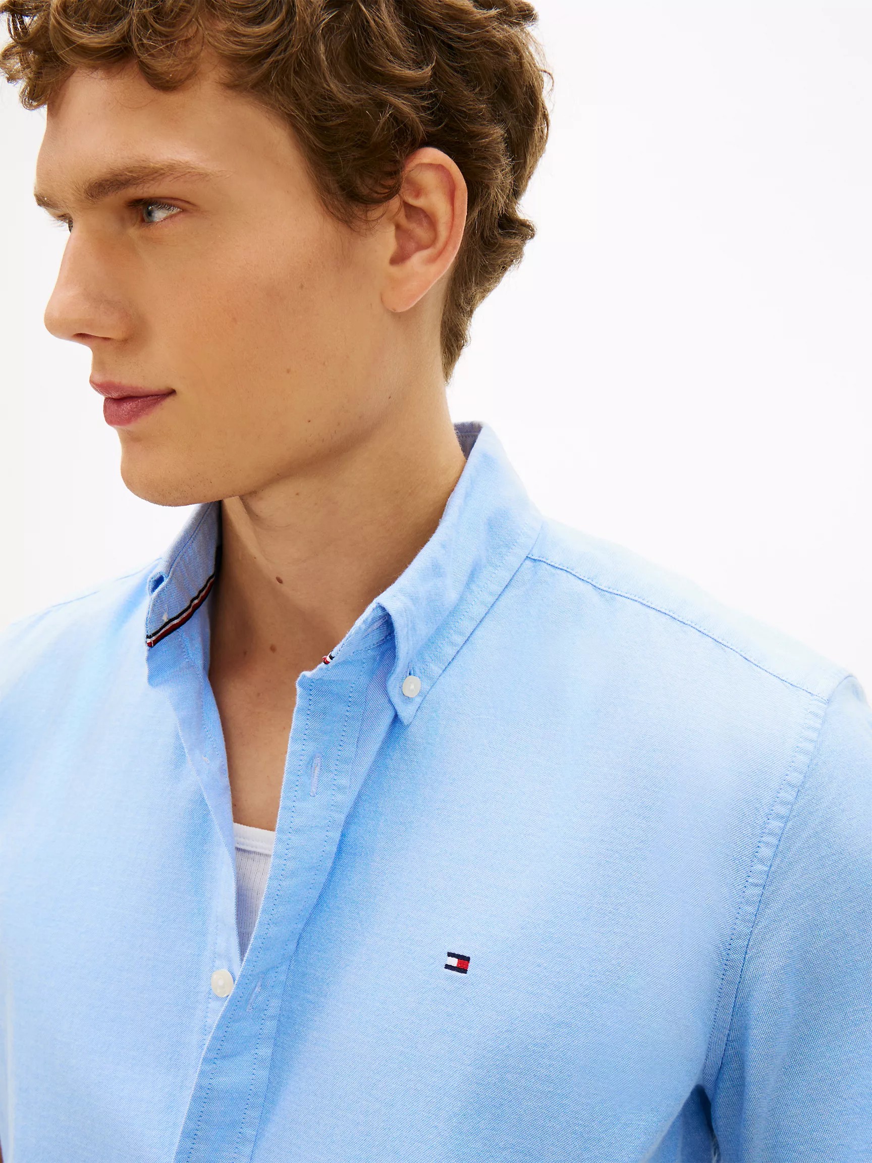 Tommy Hilfiger Regular Fit Short-Sleeve Oxford Shirt - Provence