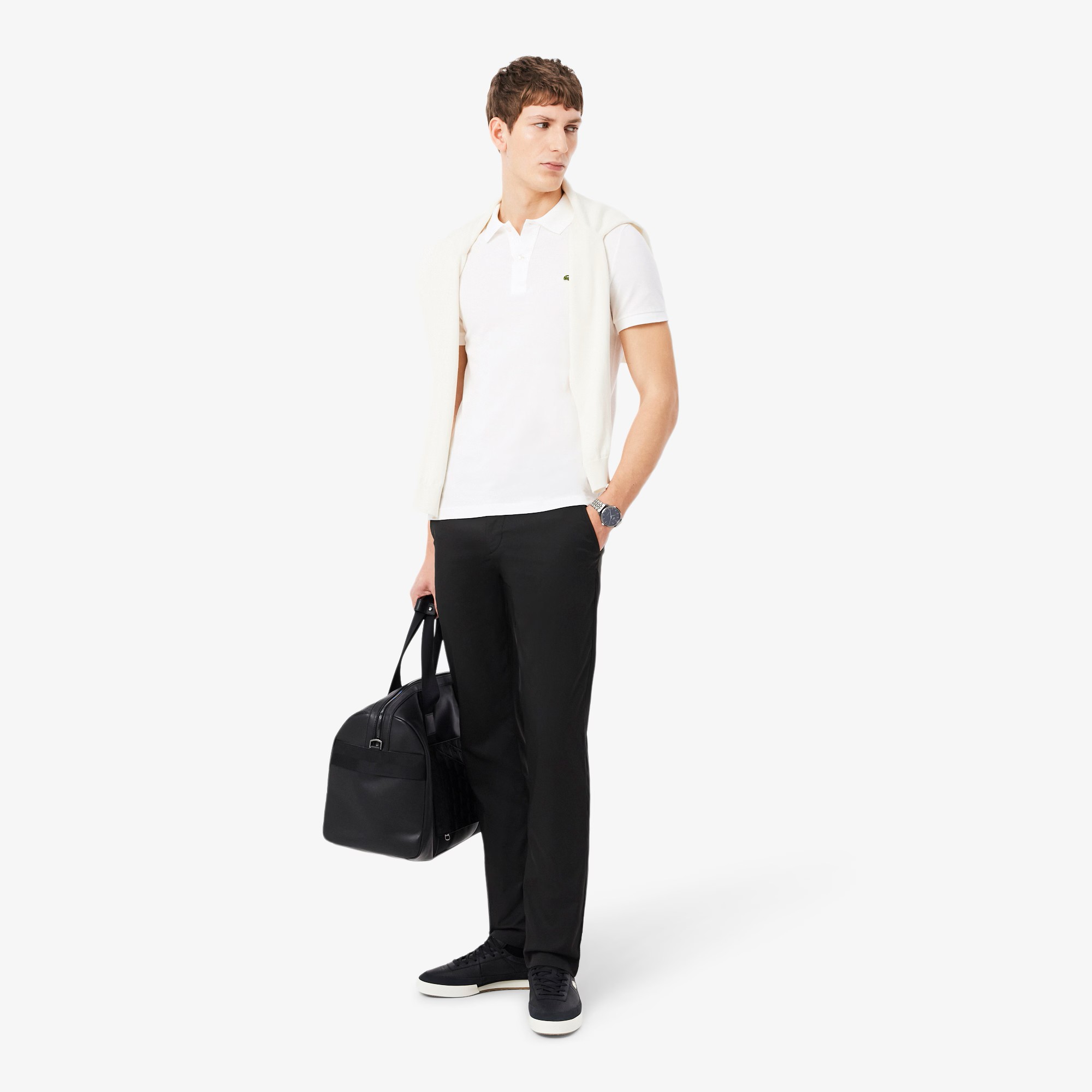 Polo Lacoste Slim Fit L.12.12 Piqué - White