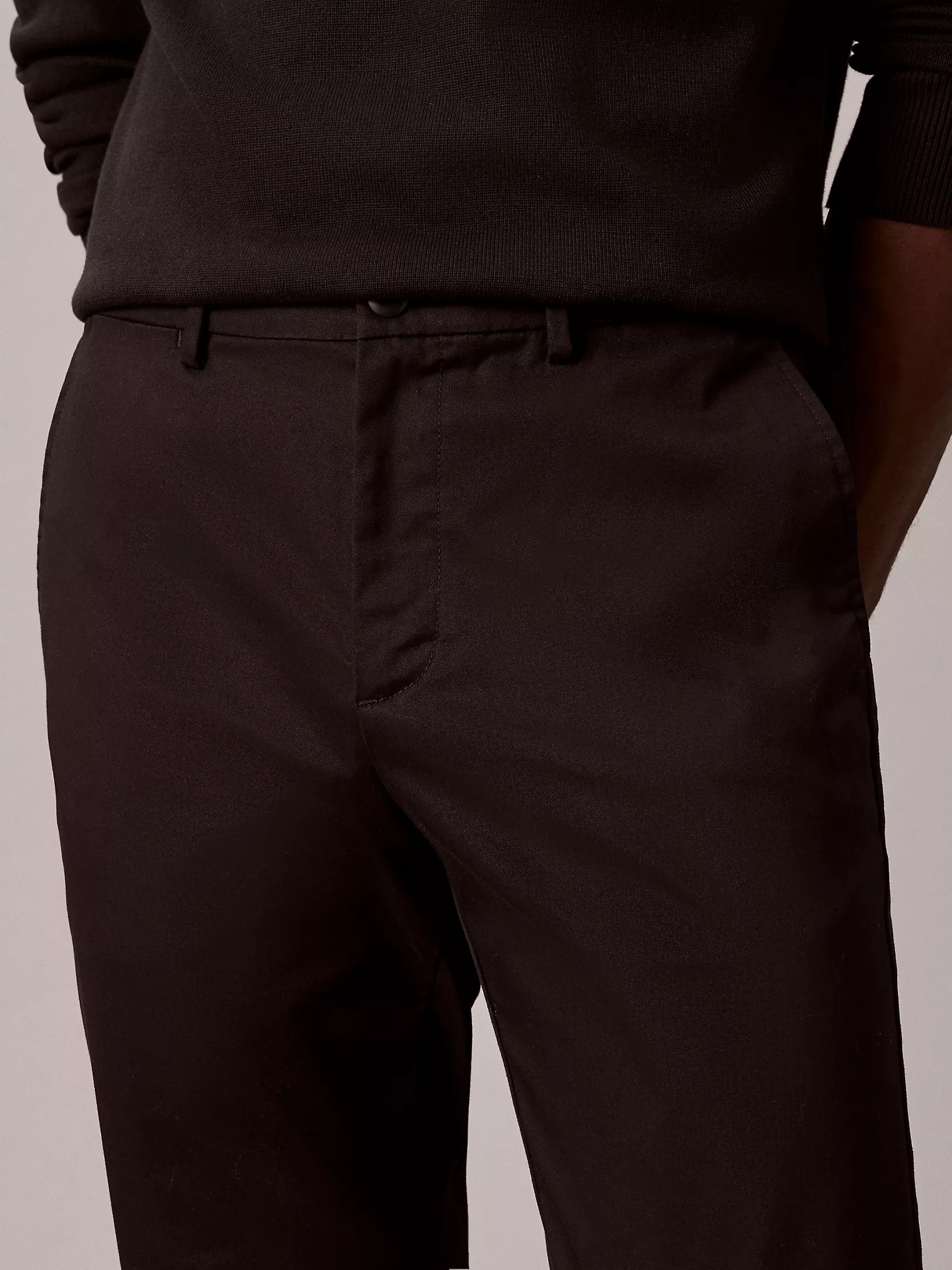 Trousers Calvin Klein Cotton Stretch Slim - Black