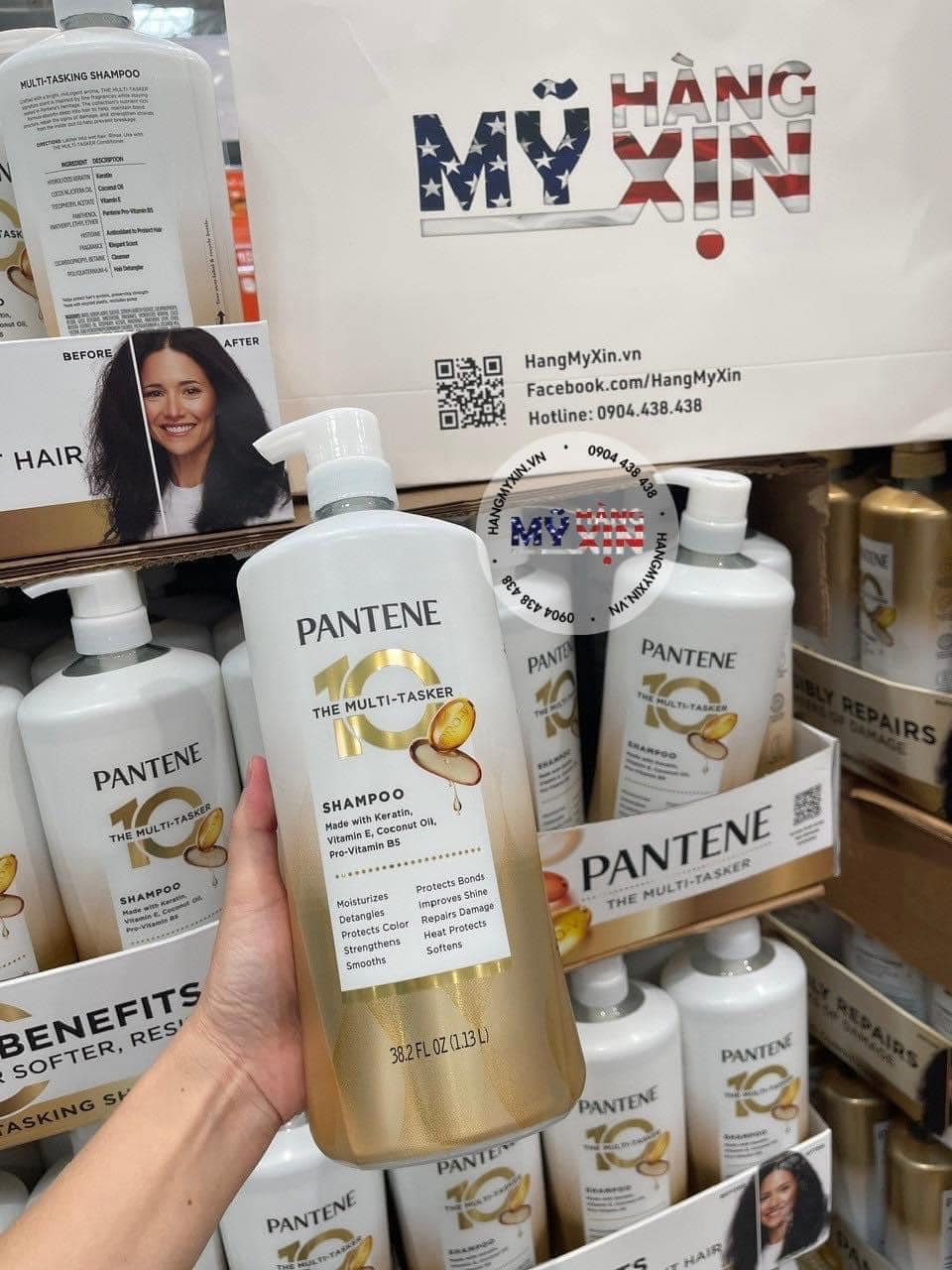 Dầu gội Pantene 10 in 1 Multi-Tasker Shampoo, 38.2 fl oz