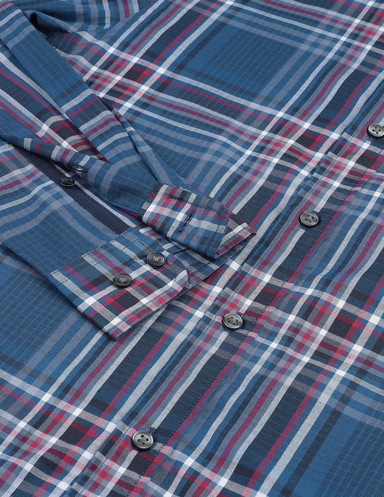 Sơ mi dài tay tommy hồng trắng kẻ nhỏ