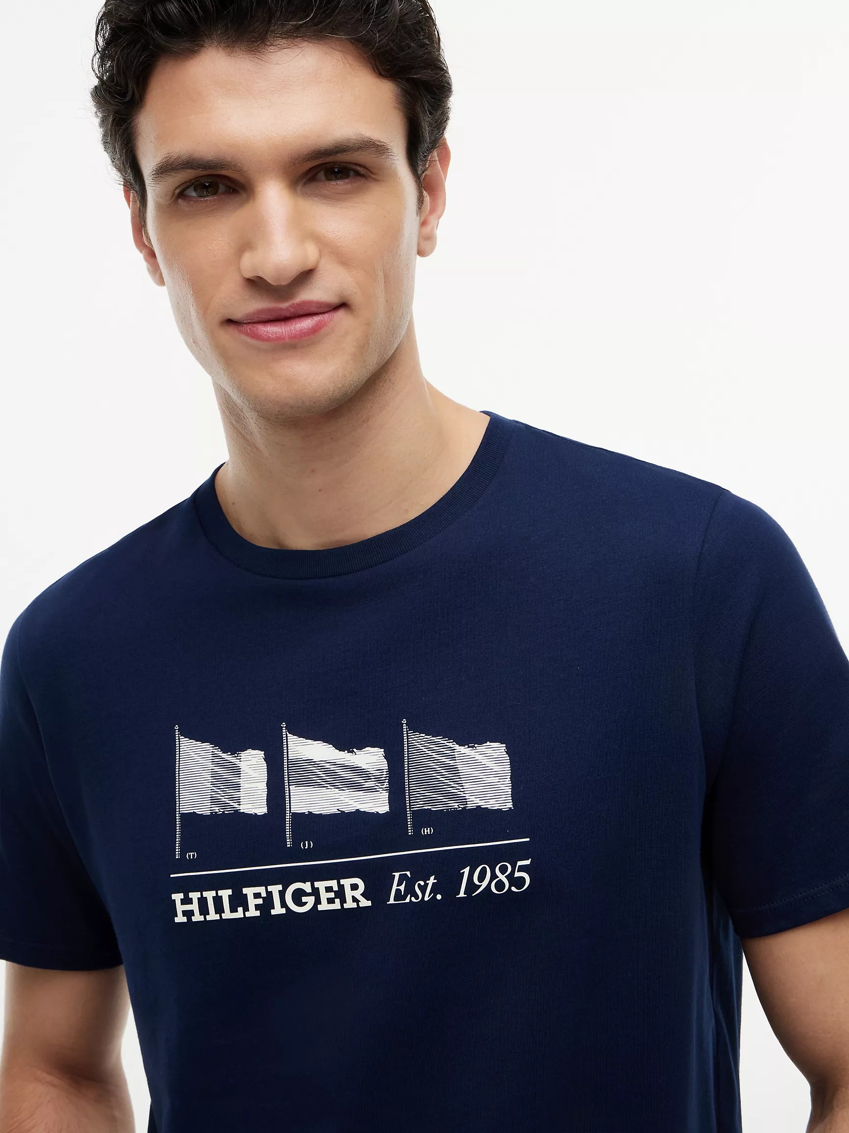 Áo Thun Tommy Hilfiger Multi-Flag Logo - Navy