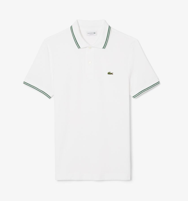 Polo Lacoste Contrast Neck Smart Paris - White