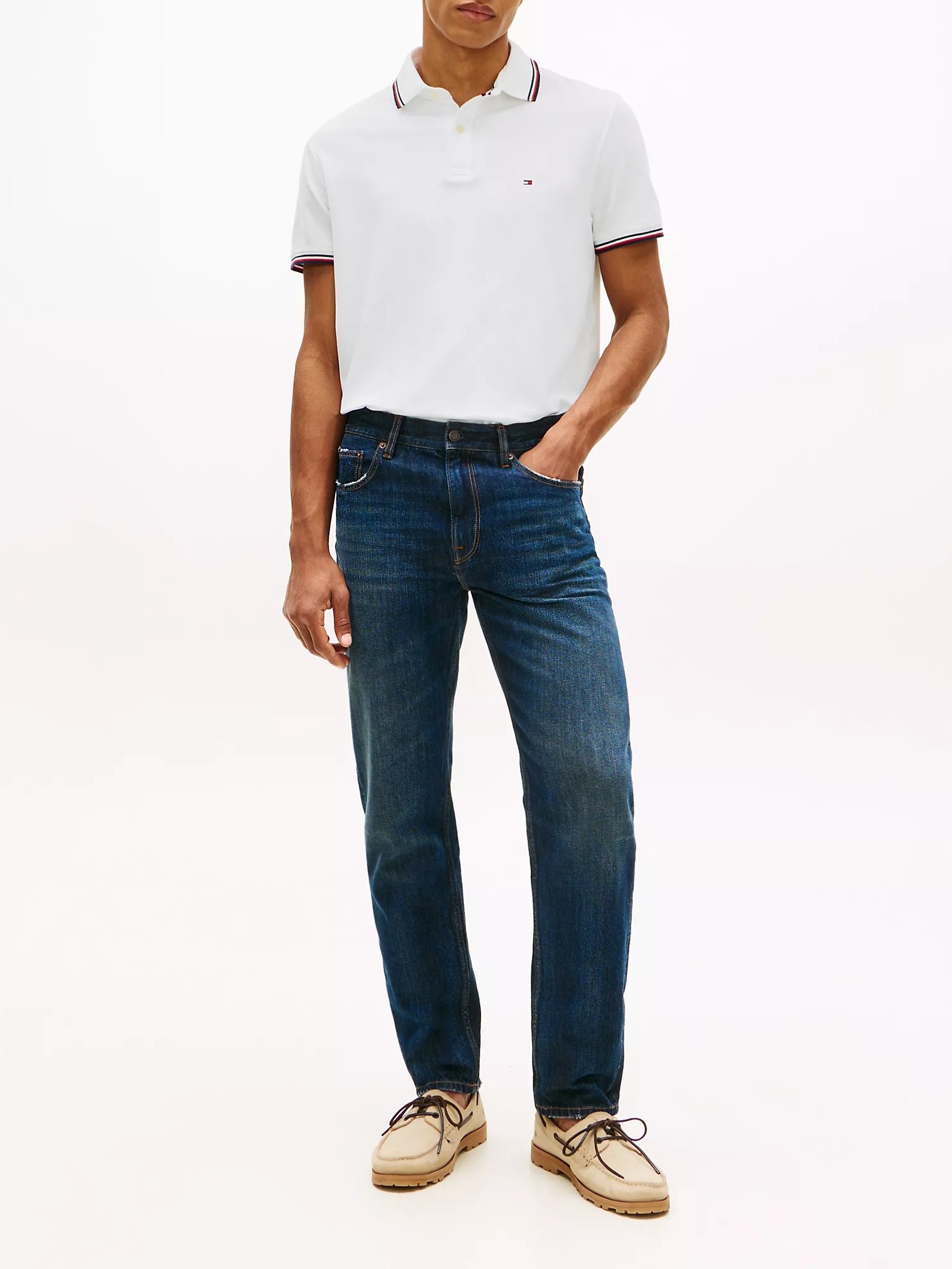 Polo Tommy Hilfiger Regular Fit Tommy Wicking - Fresh White