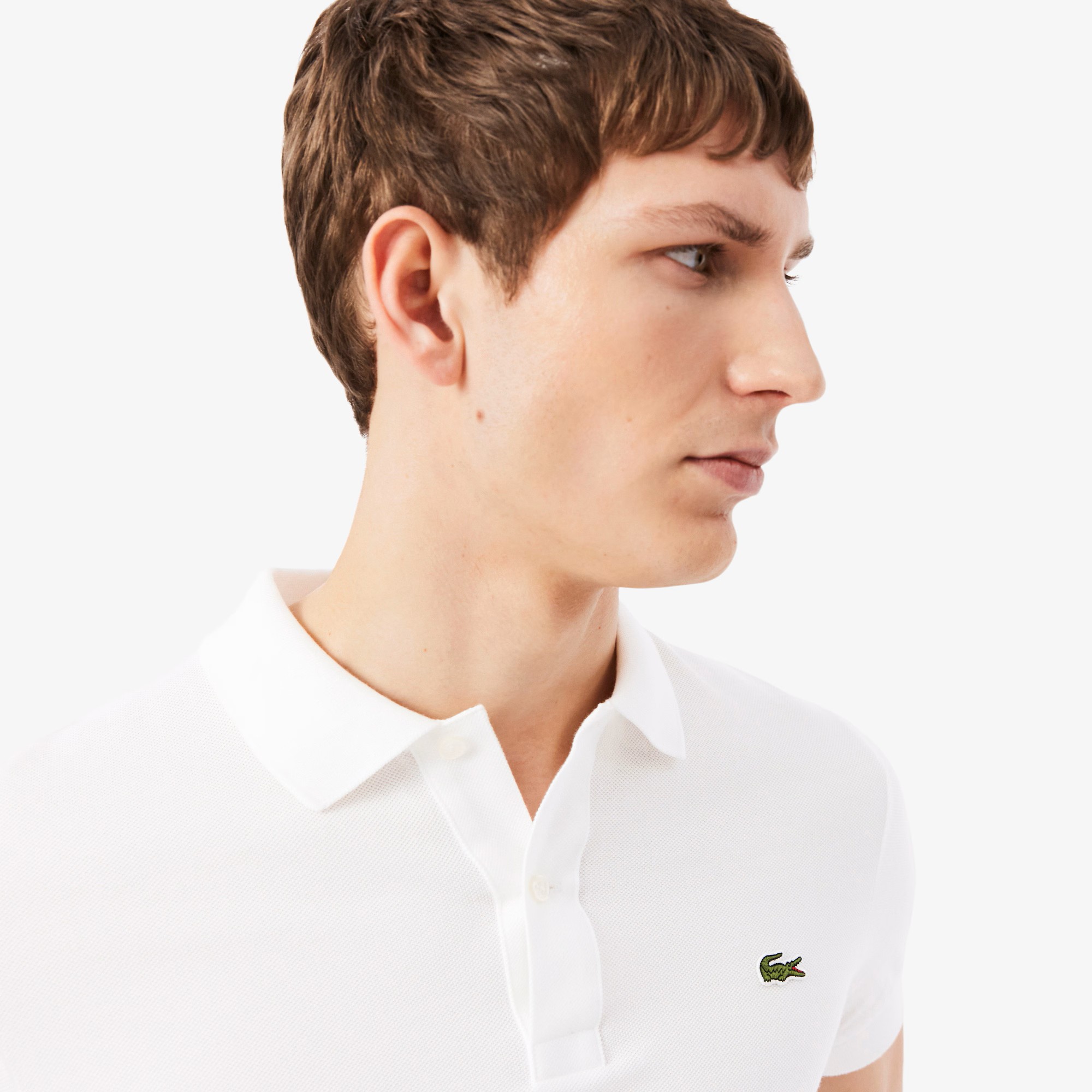 Polo Lacoste Slim Fit L.12.12 Piqué - White
