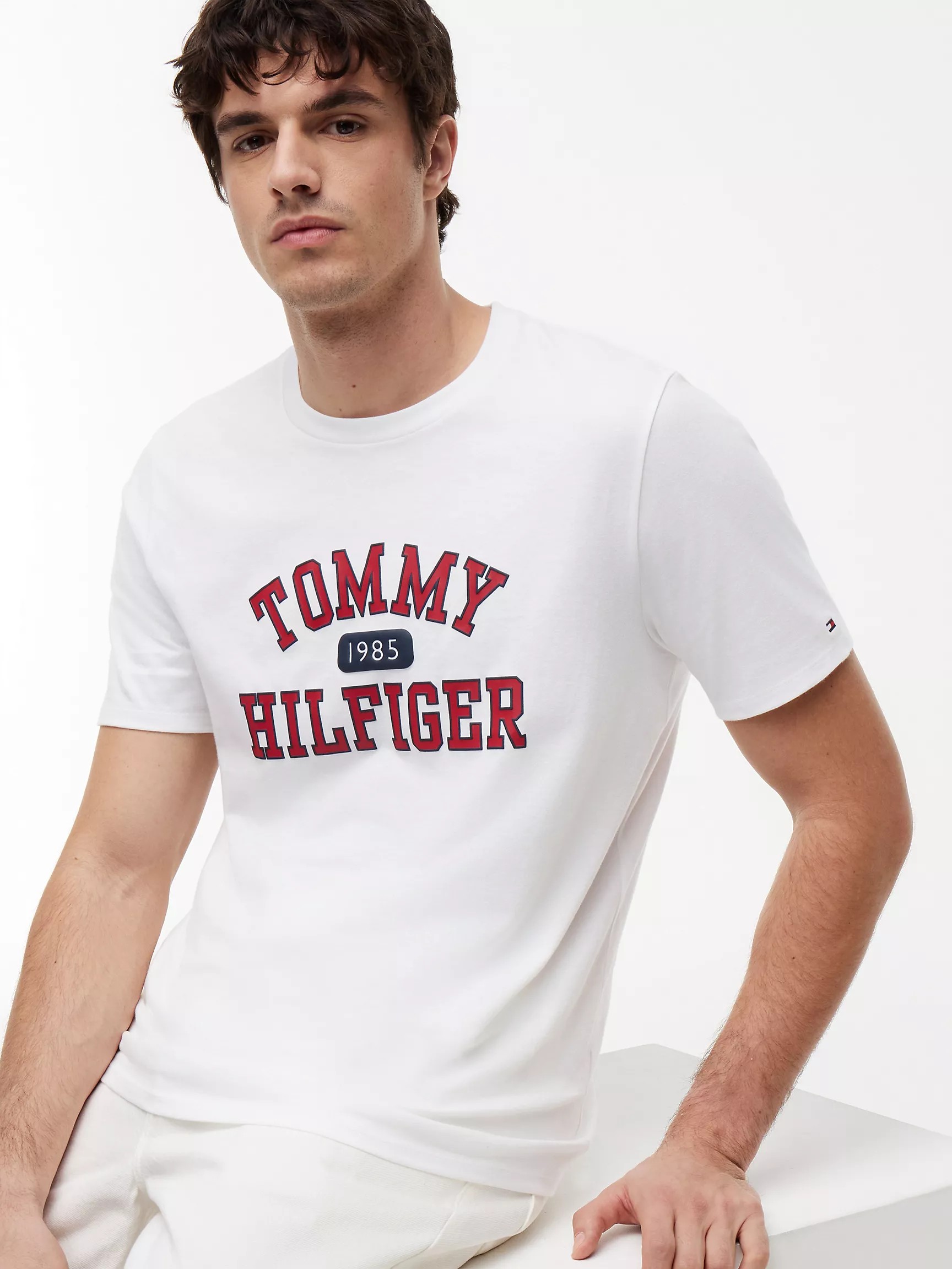 Áo Thun Tommy Hilfiger Tommy Varsity Logo - Optic White
