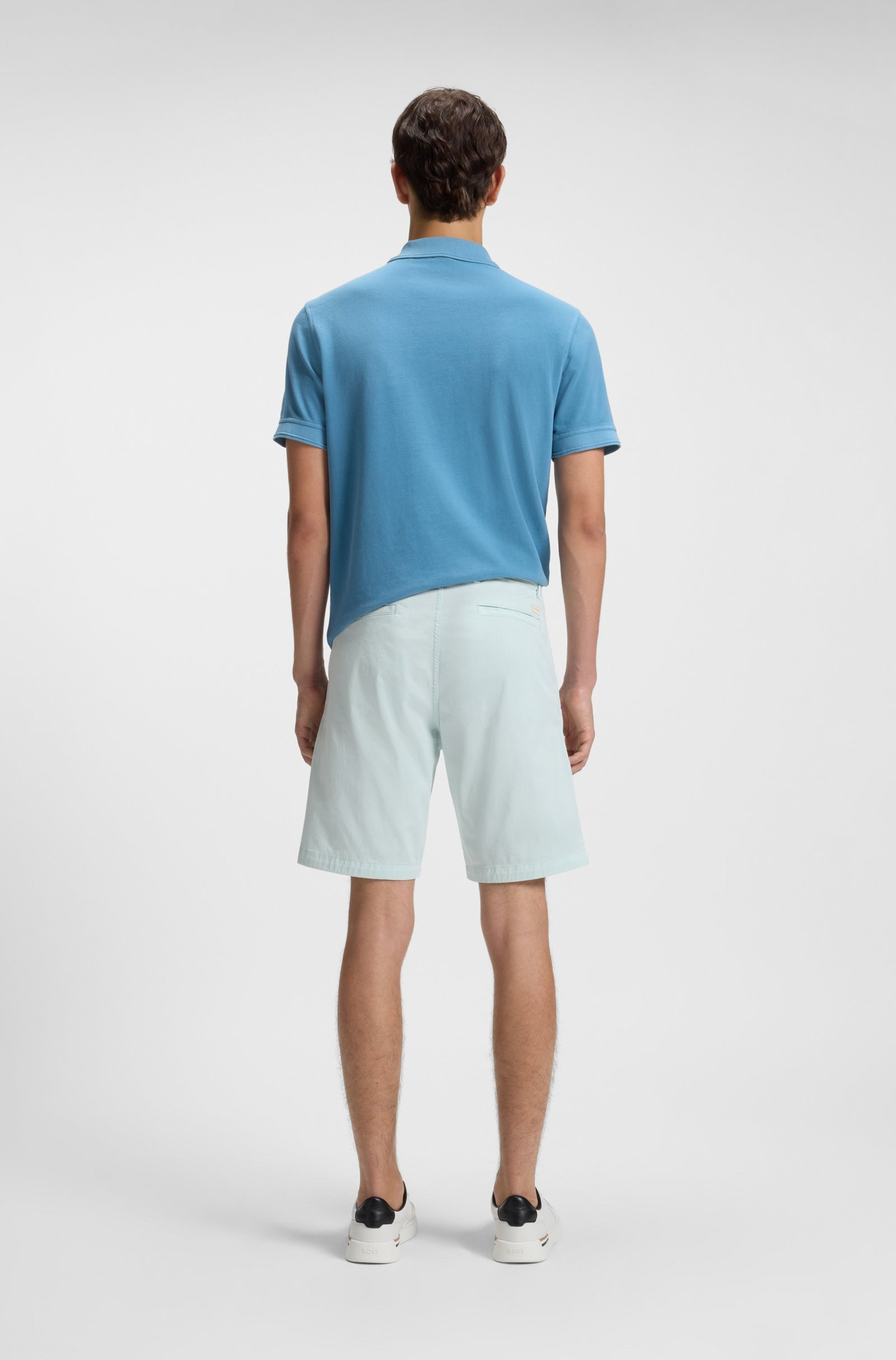 Shorts BOSS Men's Slim-fit In Stretch-Cotton Twill - Open Air Blue
