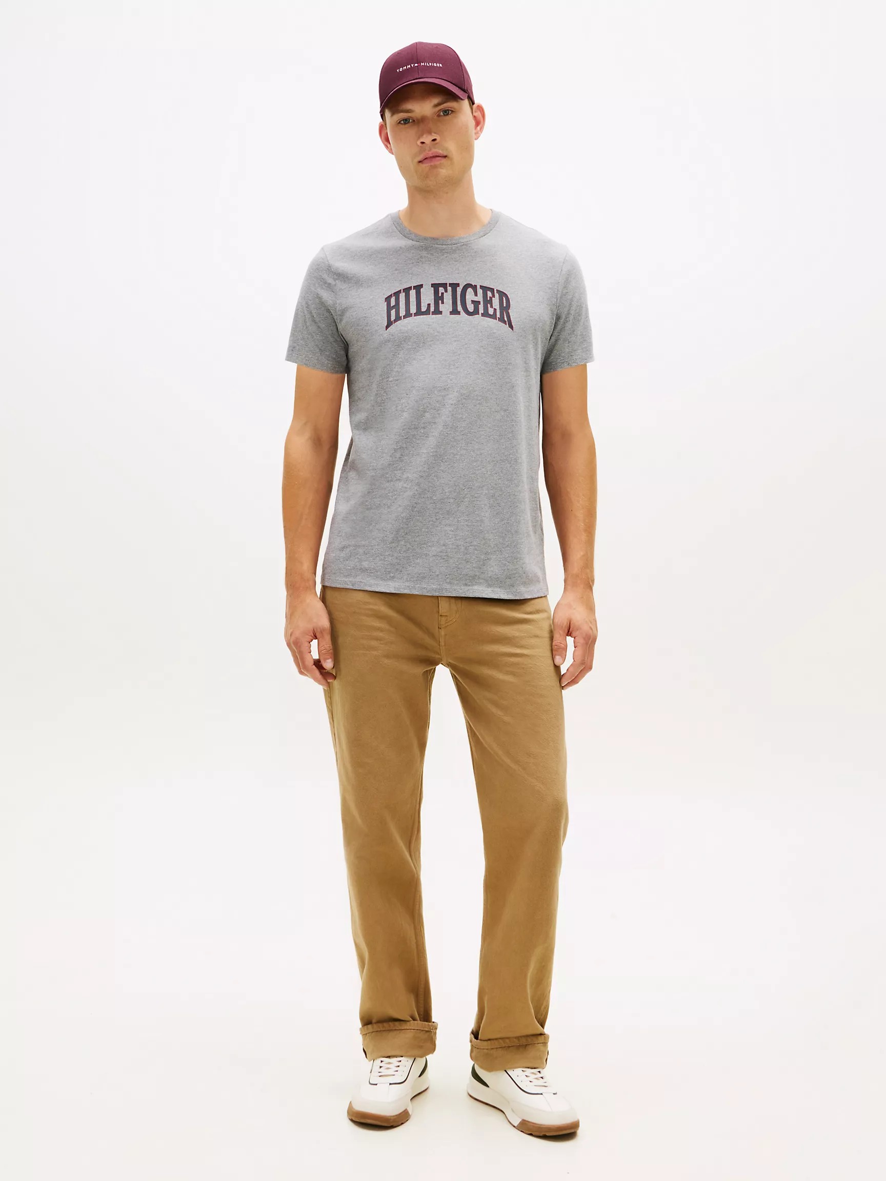 Áo Thun Tommy Hilfiger Arch Logo - Grey Heather
