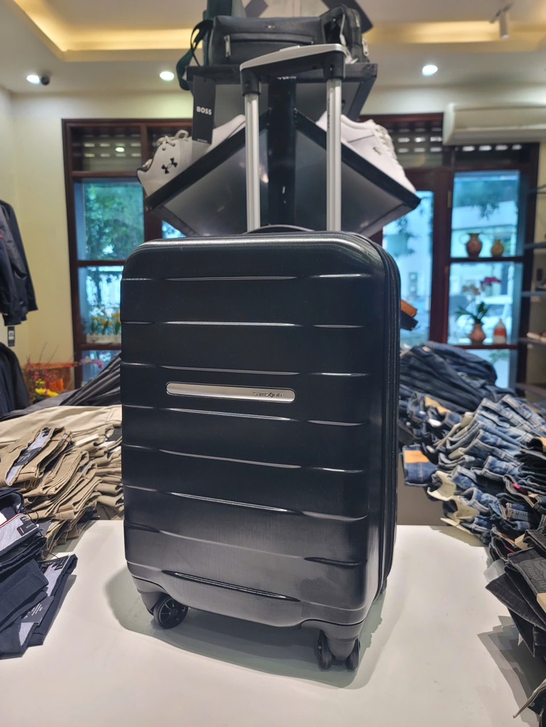 Vali samsonite đen logo bạc