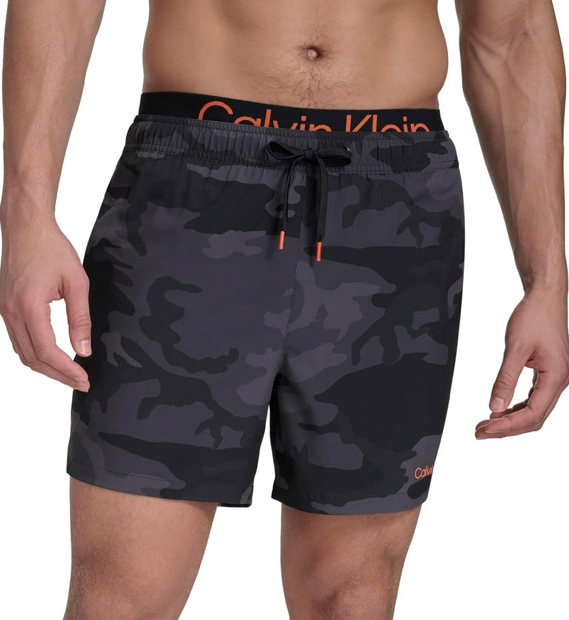 Calvin Klein Men's Volley Quick Dry Stretch Swim Trunk - Black Camo