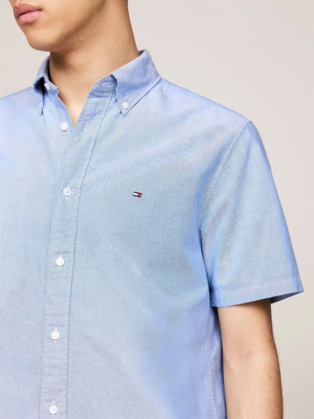 Sơ mi tommy blue cotton