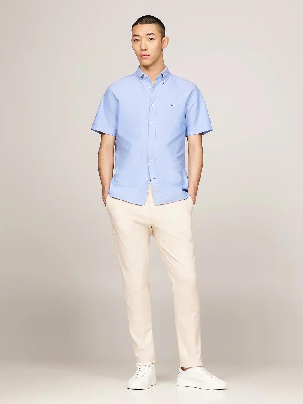 Sơ mi tommy blue cotton
