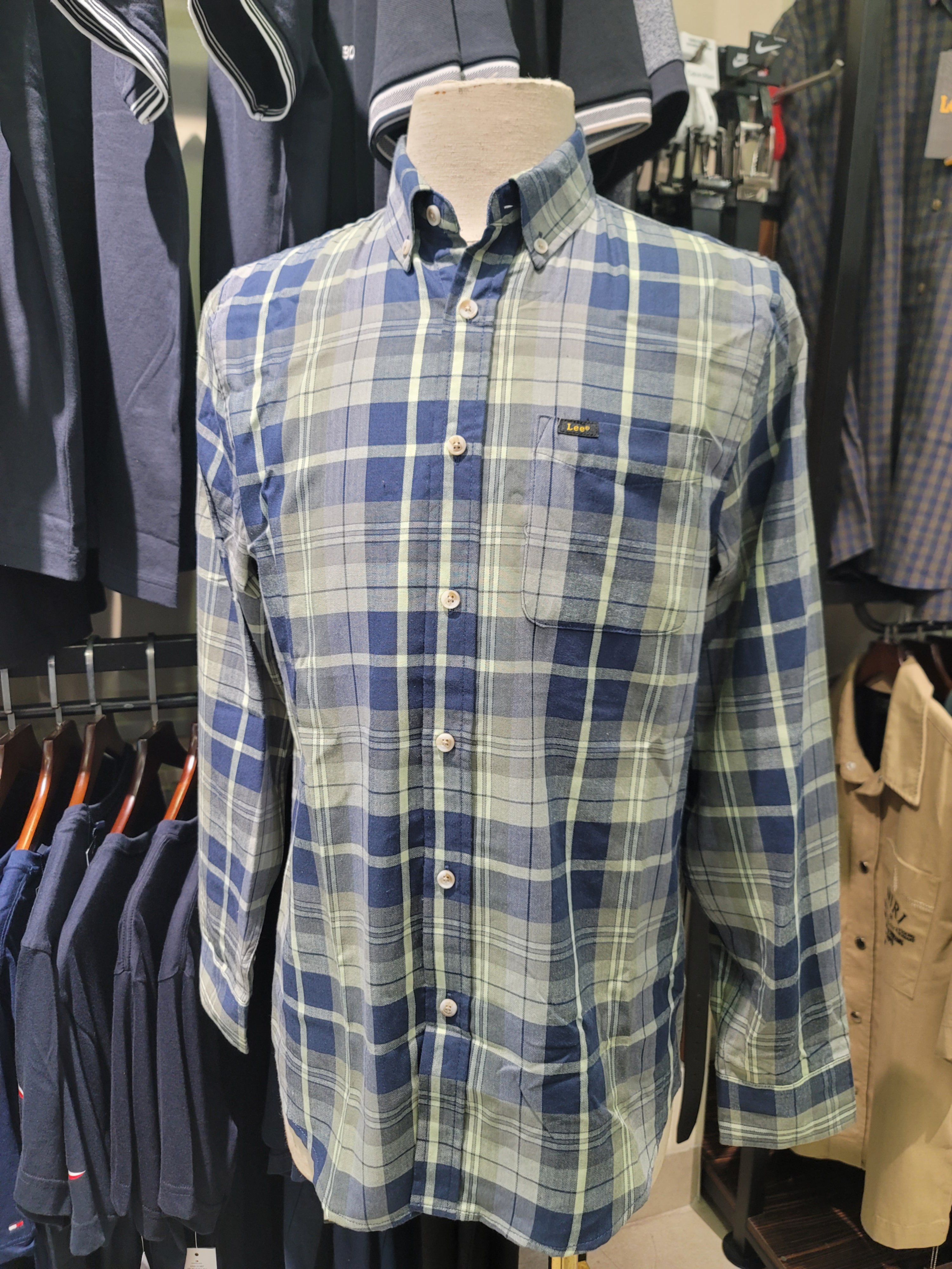 Sơ mi dài tay Lee - caro kẻ to rêu