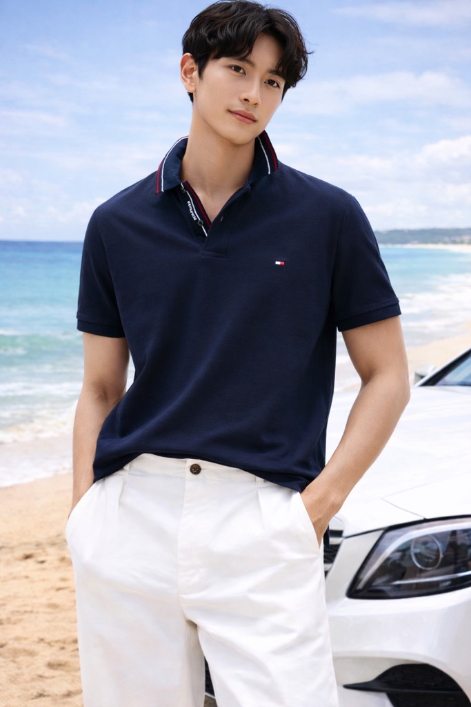 Polo Tommy Hilfiger Regular Fit Tipped Collar - Desert Sky