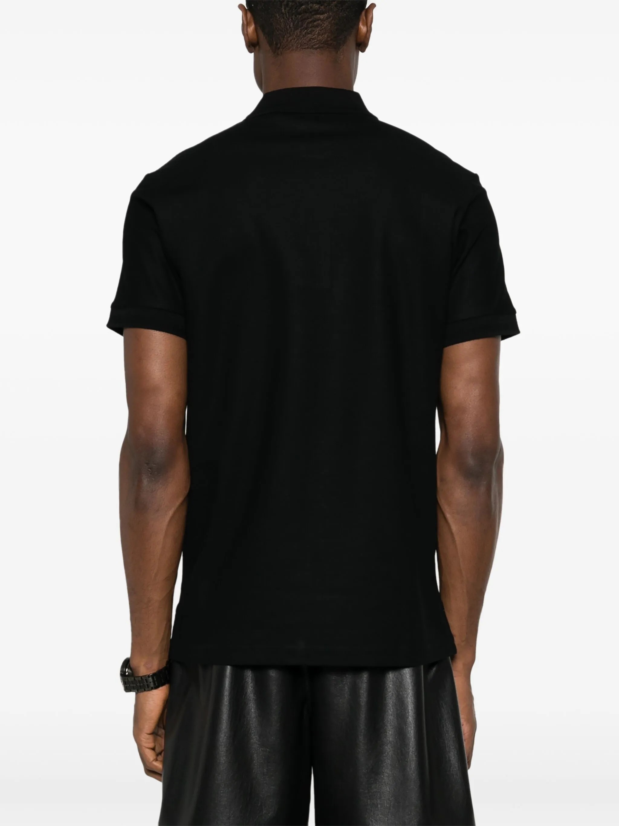 Polo-Shirt Burberry Logo-Embroidered Piqué - Black
