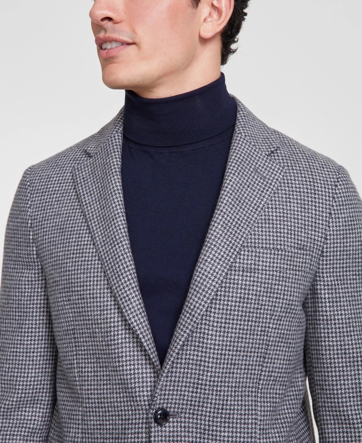 Sport Coat Blazer Tommy Hilfiger Mens Modern fit - Light Grey Black Check