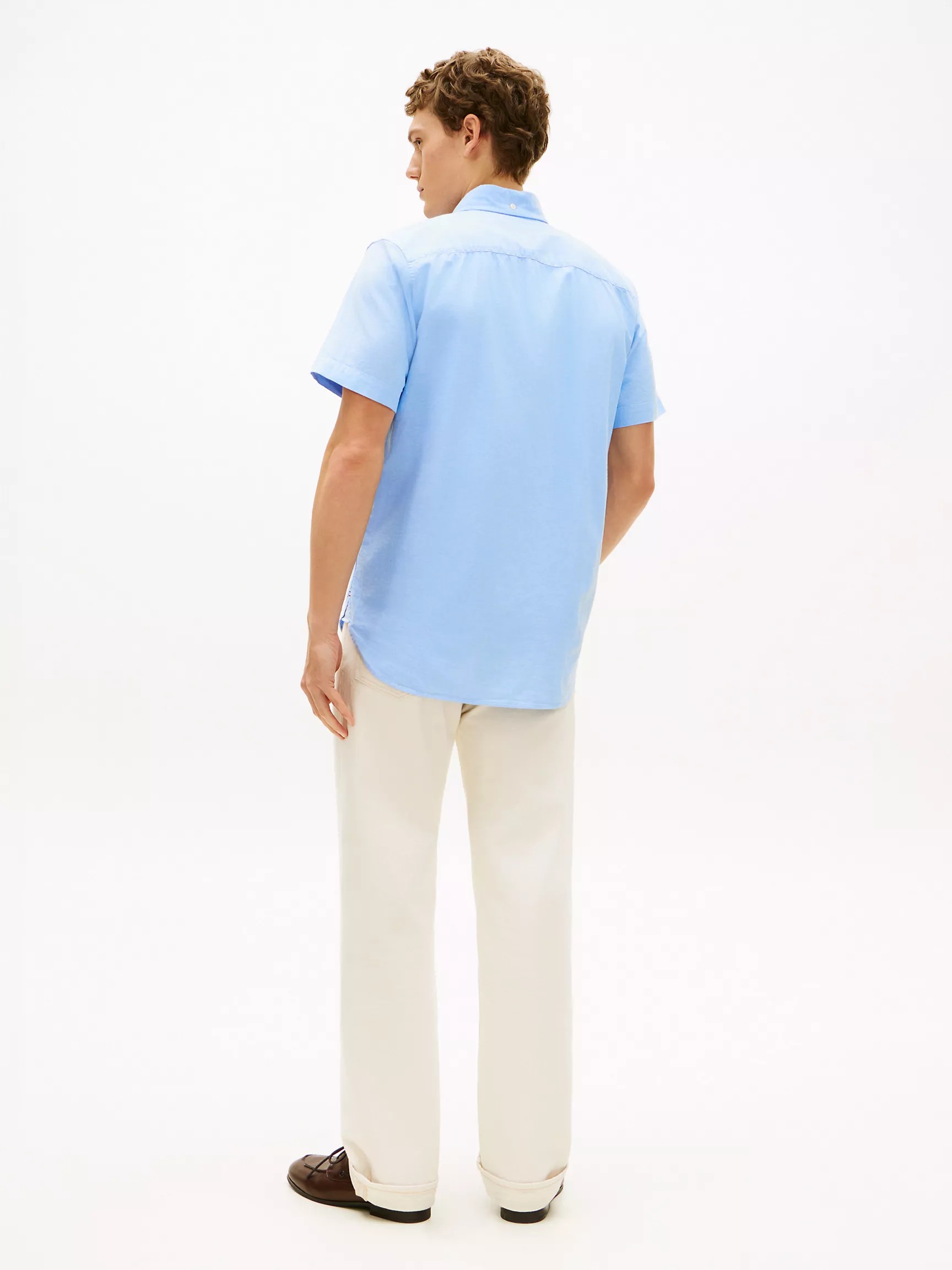 Tommy Hilfiger Regular Fit Short-Sleeve Oxford Shirt - Provence