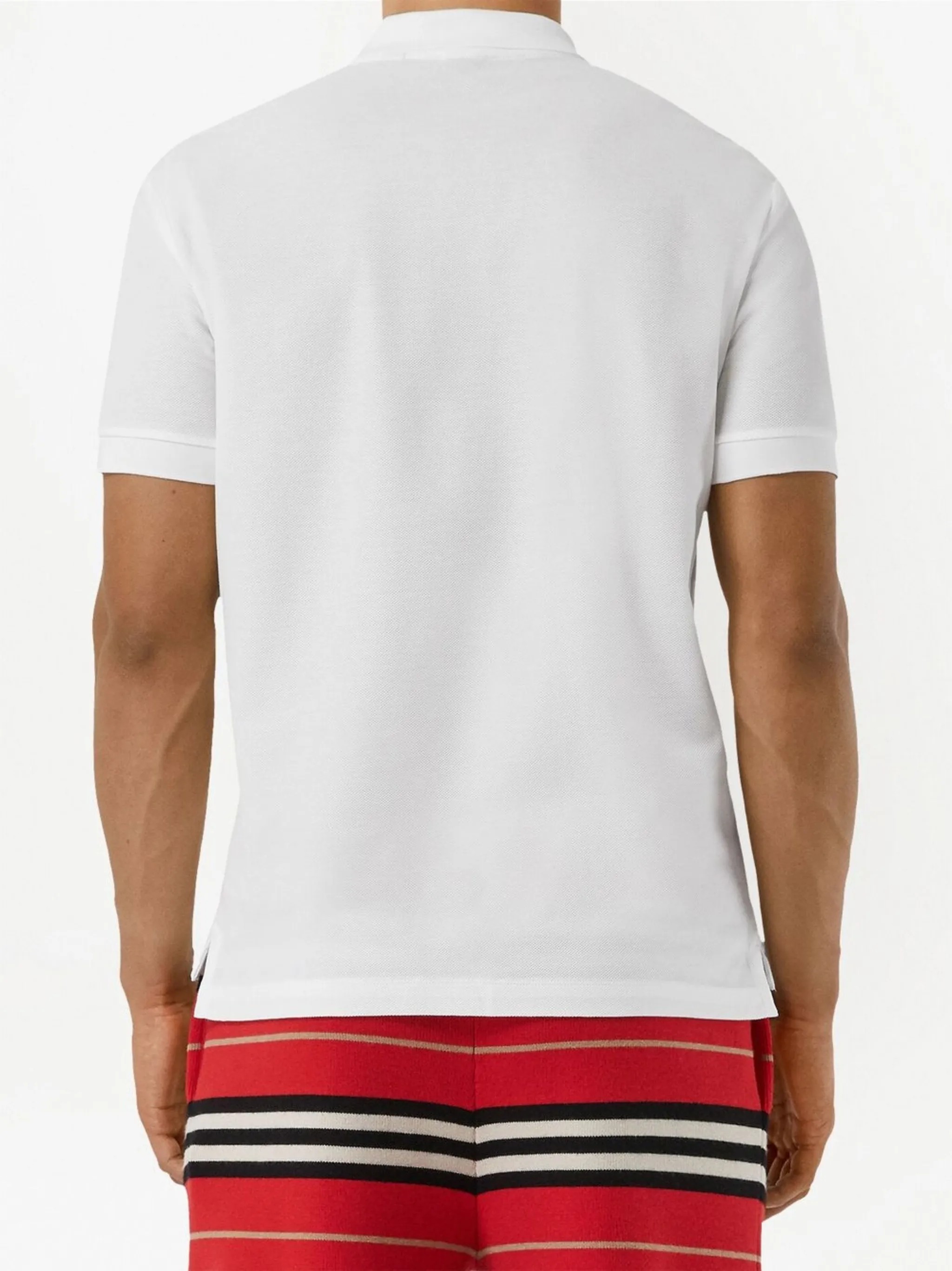 Polo-Shirt Burberry Logo-Embroidered Piqué - White