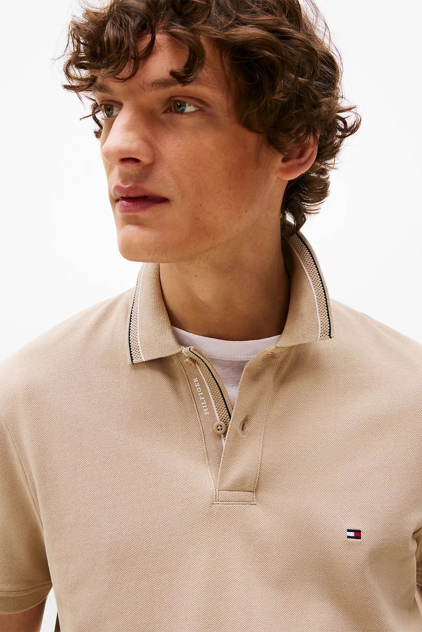 Polo Tommy Hilfiger Regular Fit Tipped Collar - Sandalwood