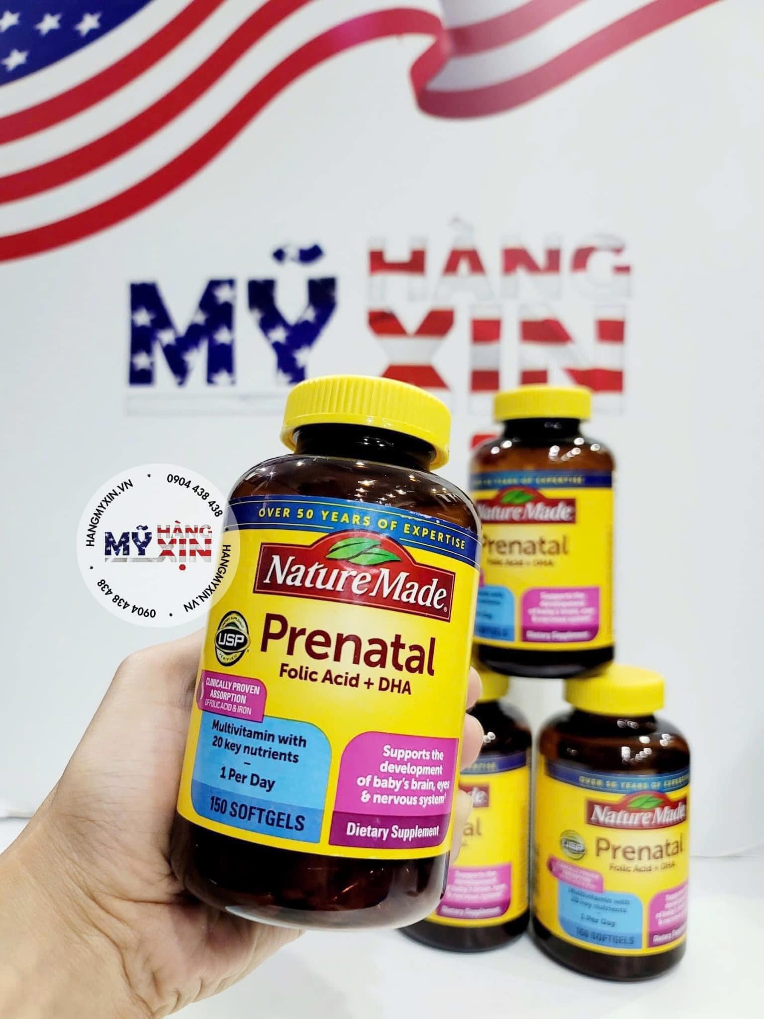 Vitamin tổng hợp cho bà bầu Prenatal DHA Nature Made - 150 viên