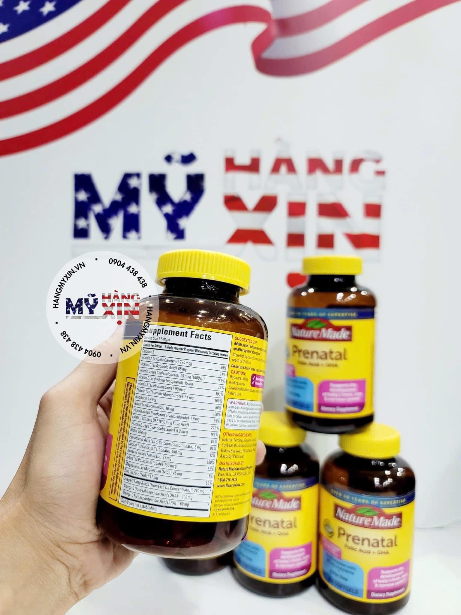 Vitamin tổng hợp cho bà bầu Prenatal DHA Nature Made - 150 viên