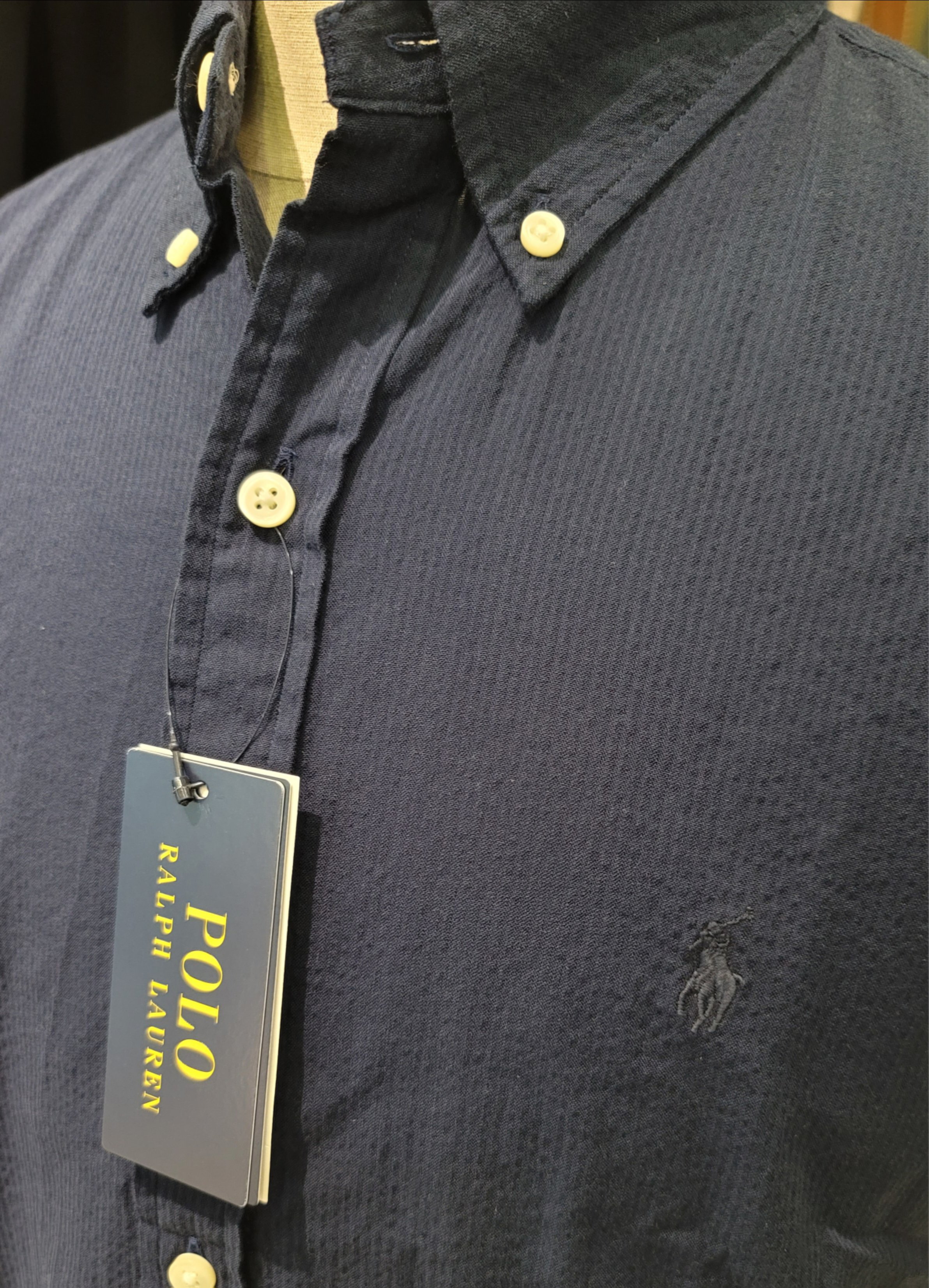 Sơ mi cộc tay Polo Raplauren Navy - RL Untucked Fit