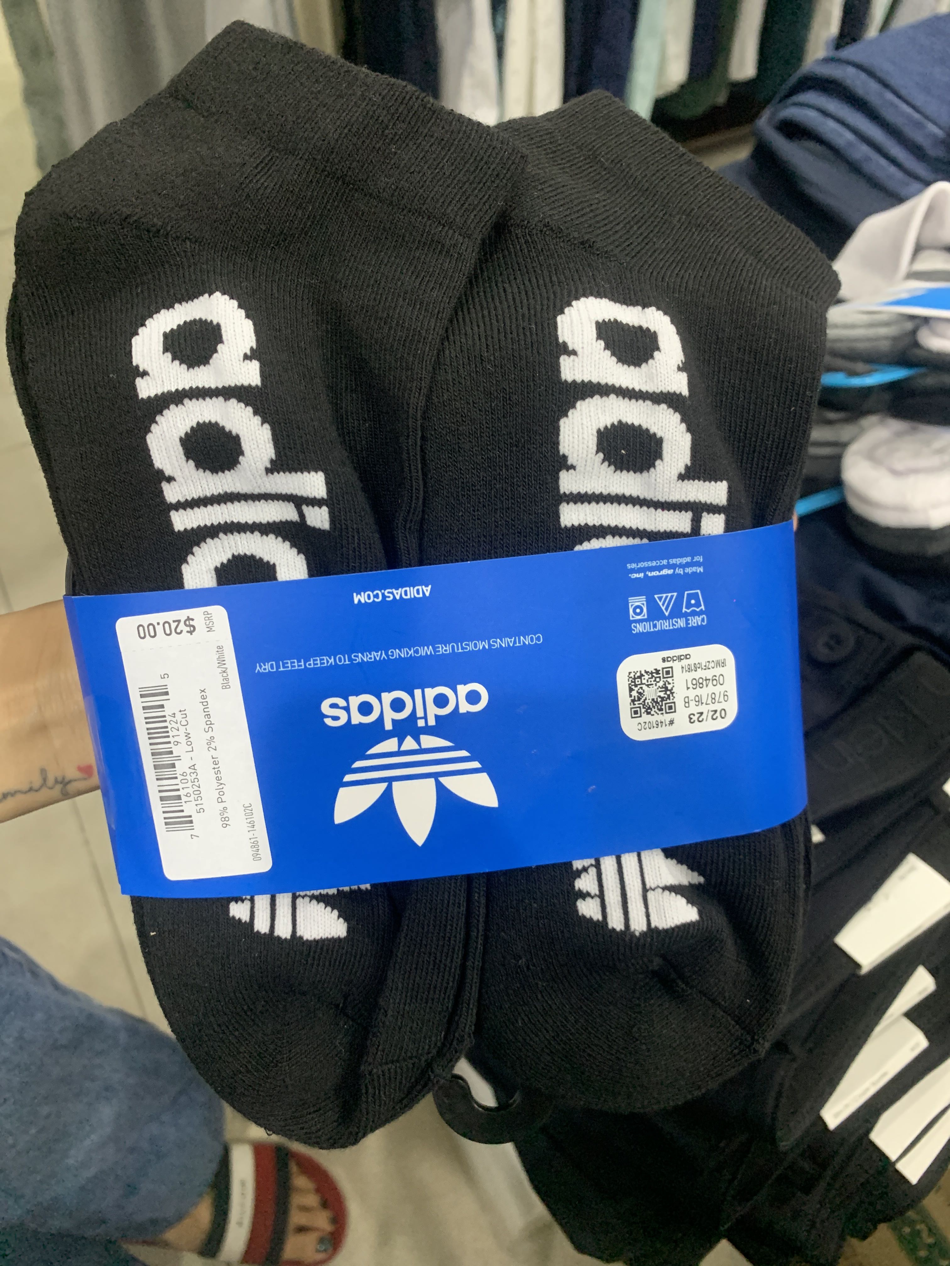 Set tất Adidas - Đen chữ trắng