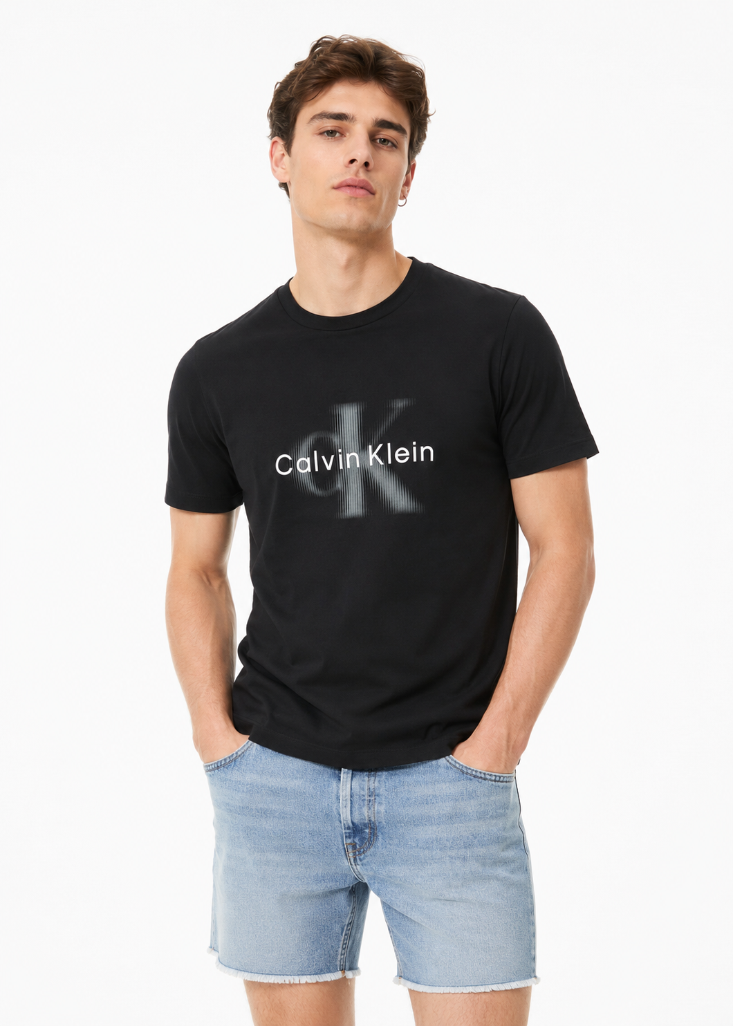 Thun Calvin Klein đen chữ CK xanh lá mờ