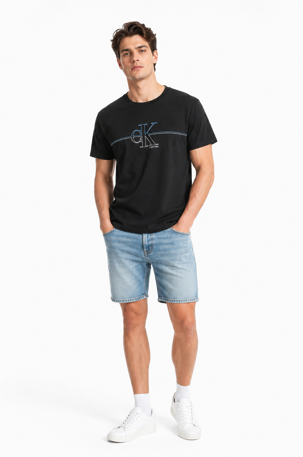 Thun Calvin Klein đen chữ CK trắng xanh