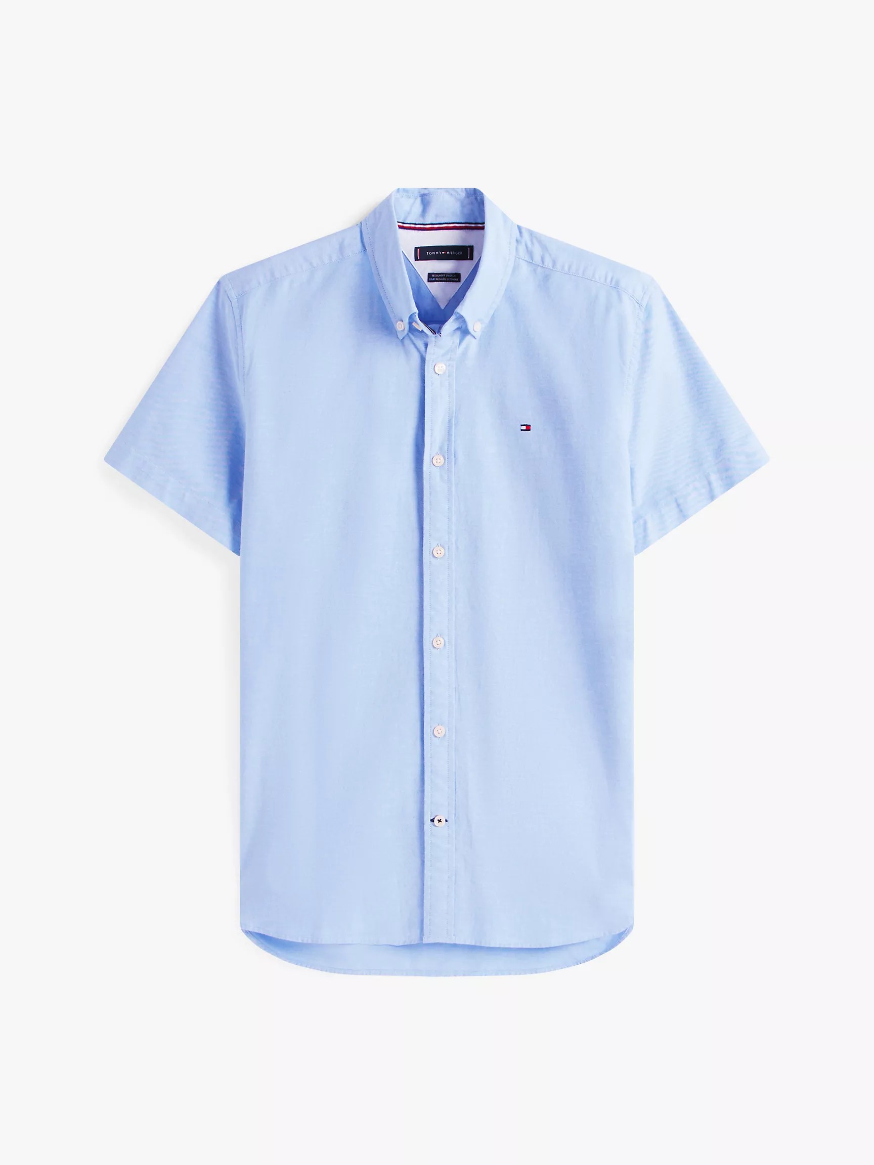 Tommy Hilfiger Regular Fit Short-Sleeve Oxford Shirt - Provence