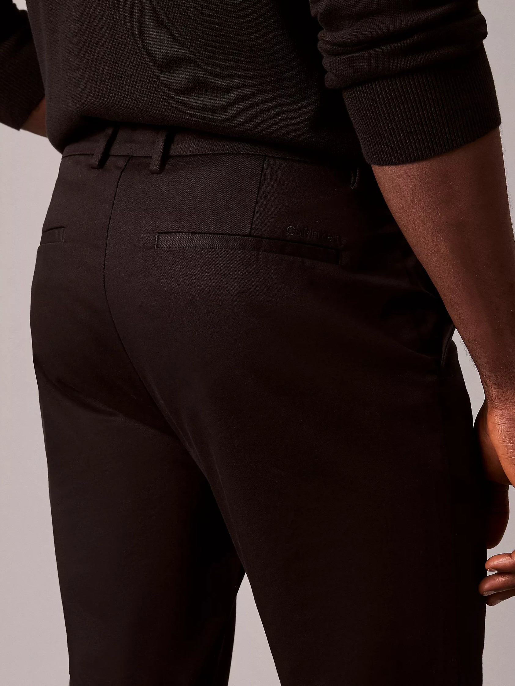 Trousers Calvin Klein Cotton Stretch Slim - Black
