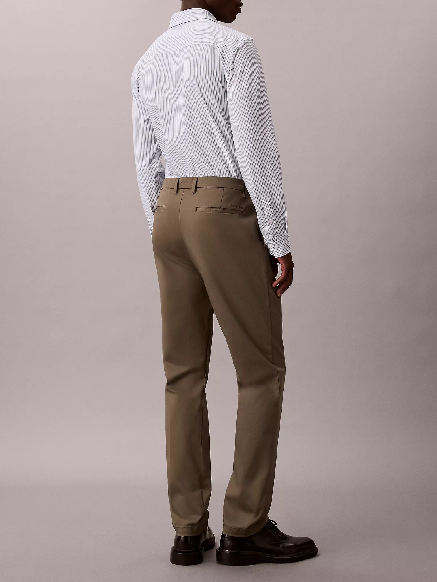 Trousers Calvin Klein Cotton Stretch Slim - Dusty Olive