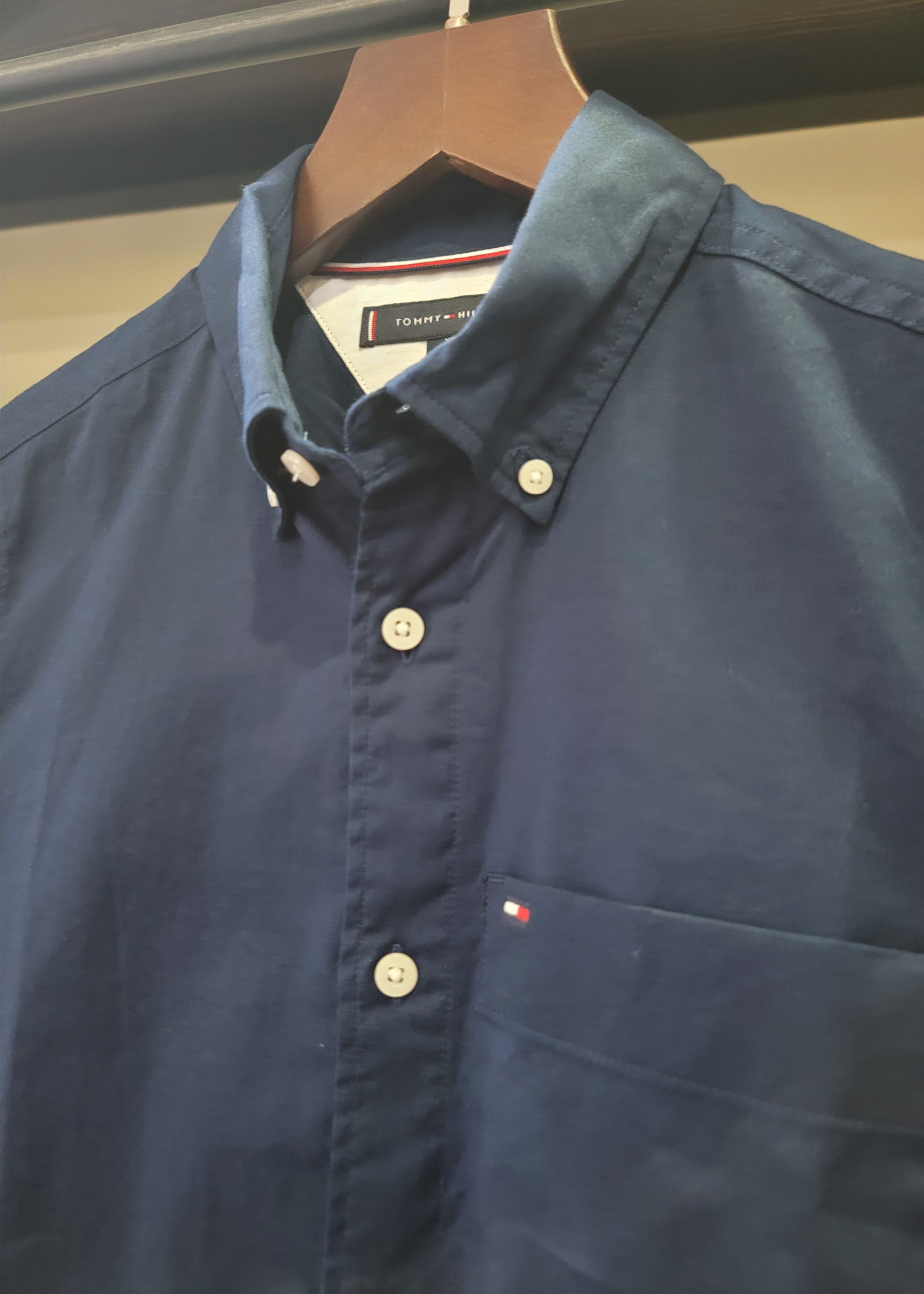 Sơ mi cộc tay Tommy Slimfit Navy