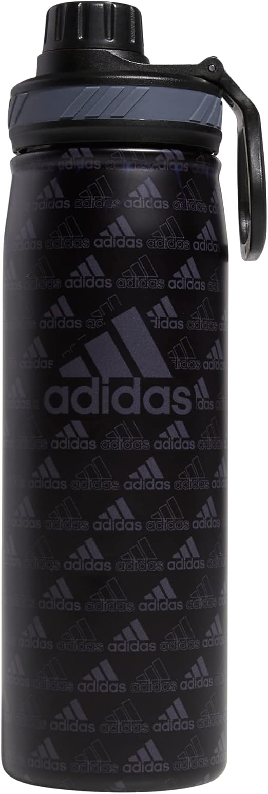 Bình giữ nhiệt Adidas Bos Mini Monogram 600ml - Black/Black/Grey Onix
