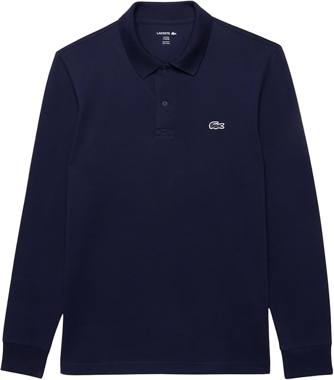 Polo Shirt Lacoste Regular Fit Long Sleeved Cotton Blend - Navy Blue