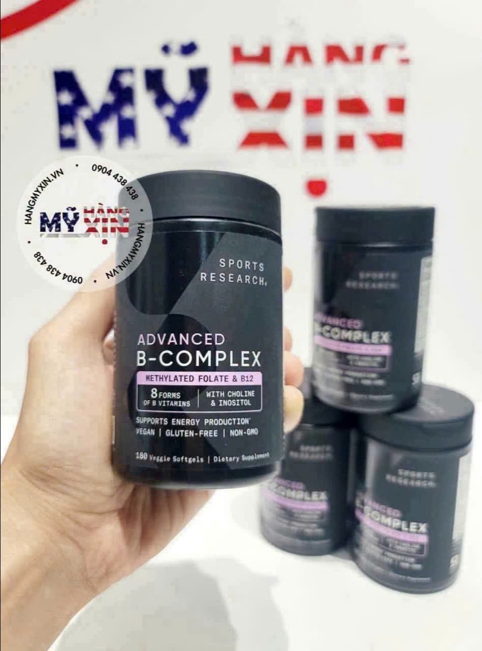 Viên uống Vitamin B tổng hợp Sports Research Advanced B-Complex-120 viên